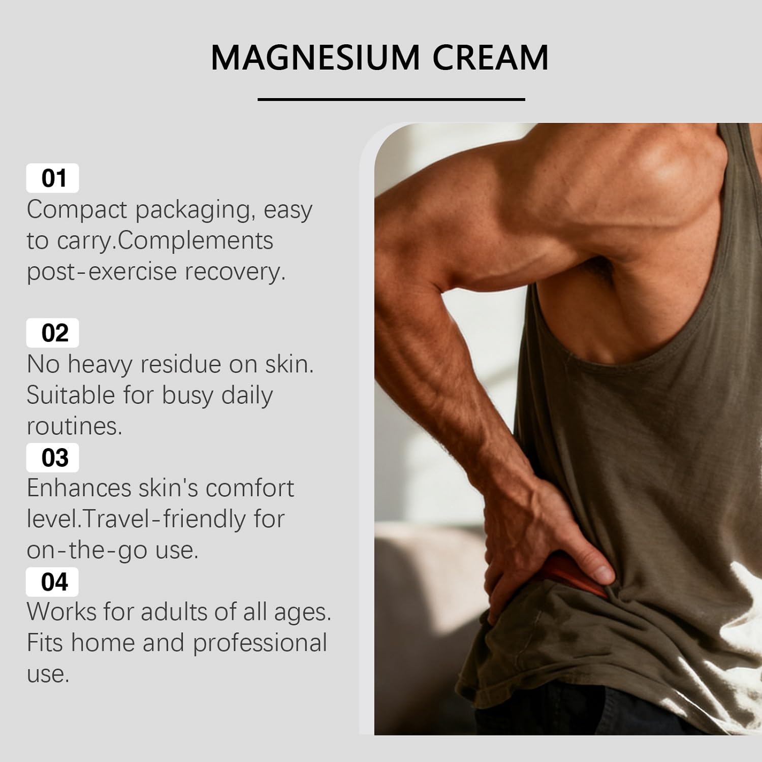 YG LianKai 2Pcs Total Relief Magnesium Cream with Arnica and MSM, Fast-Absorbing Nerve Relief Cream for Muscle Relaxation, Soothing Relief Formula for Legs, Shoulders & Back