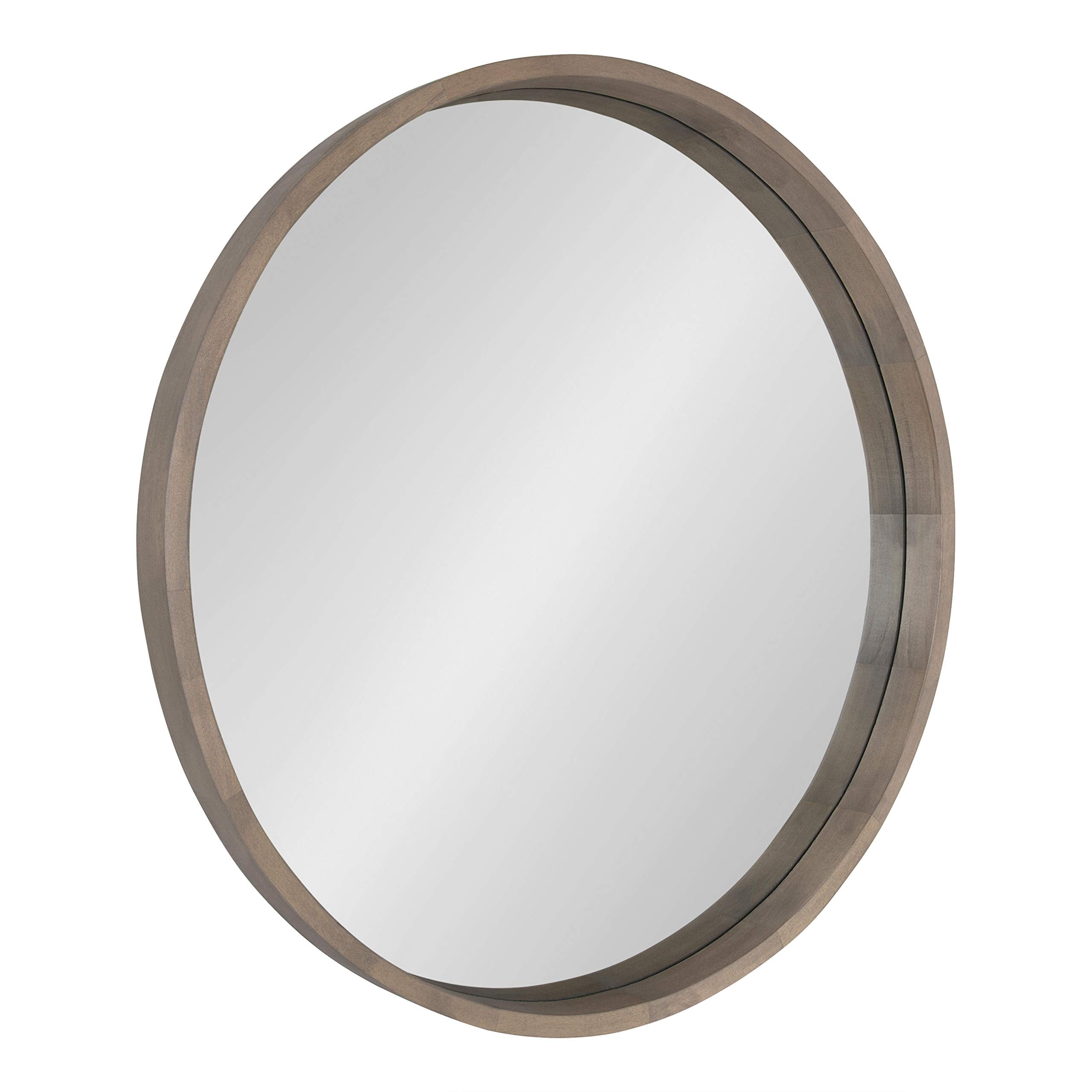 Kate and Laurel Hutton Round Decorative Wood Frame Wall Mirror, - Product Imagery