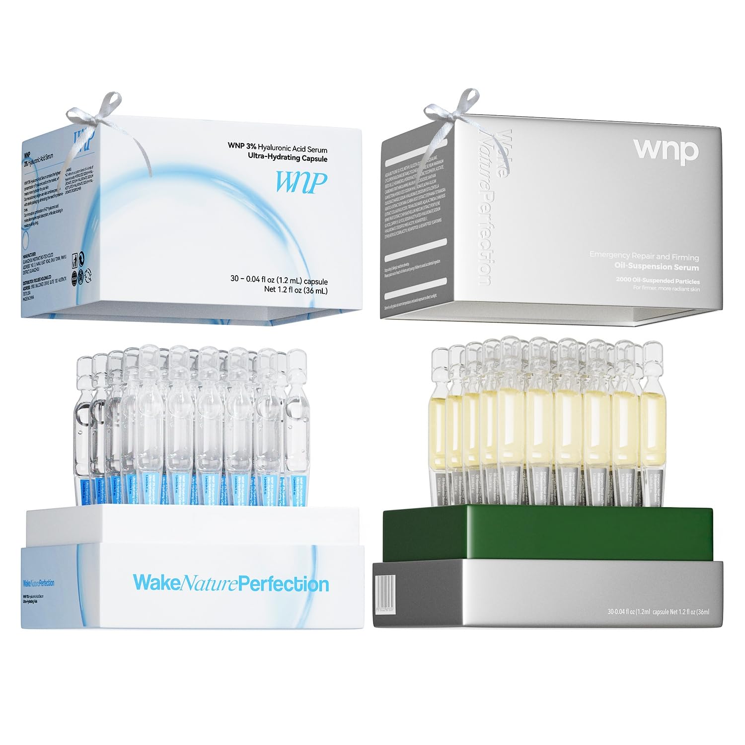 Hydrating Repair Serum Set: 3% Hyaluronic Acid &amp; Collagen, - WNP