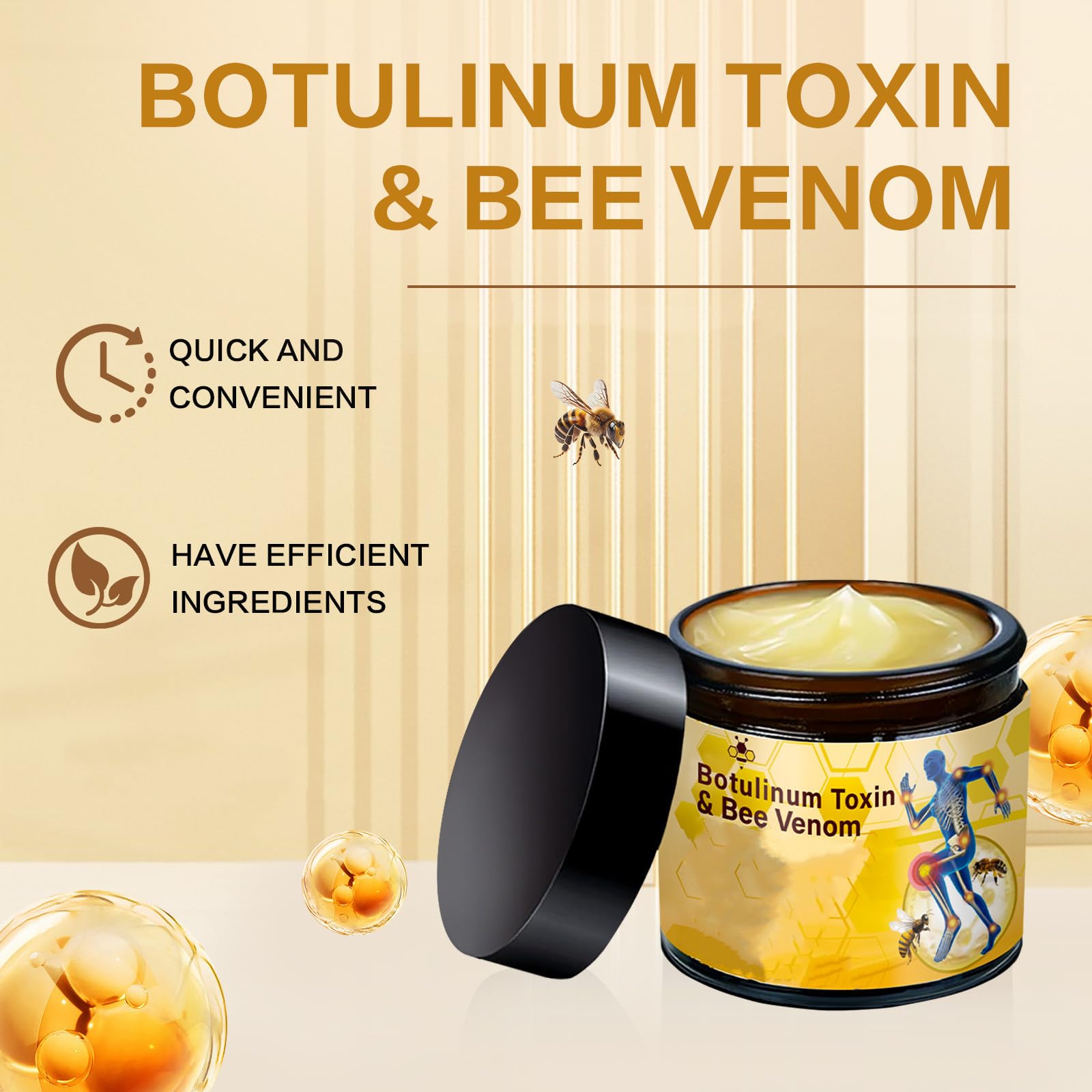 YAMVXIC Bee Venom Joint and Muscle Relief Cream 2-pack, moisturizing skincare product for soothing joint and muscle discomfort.