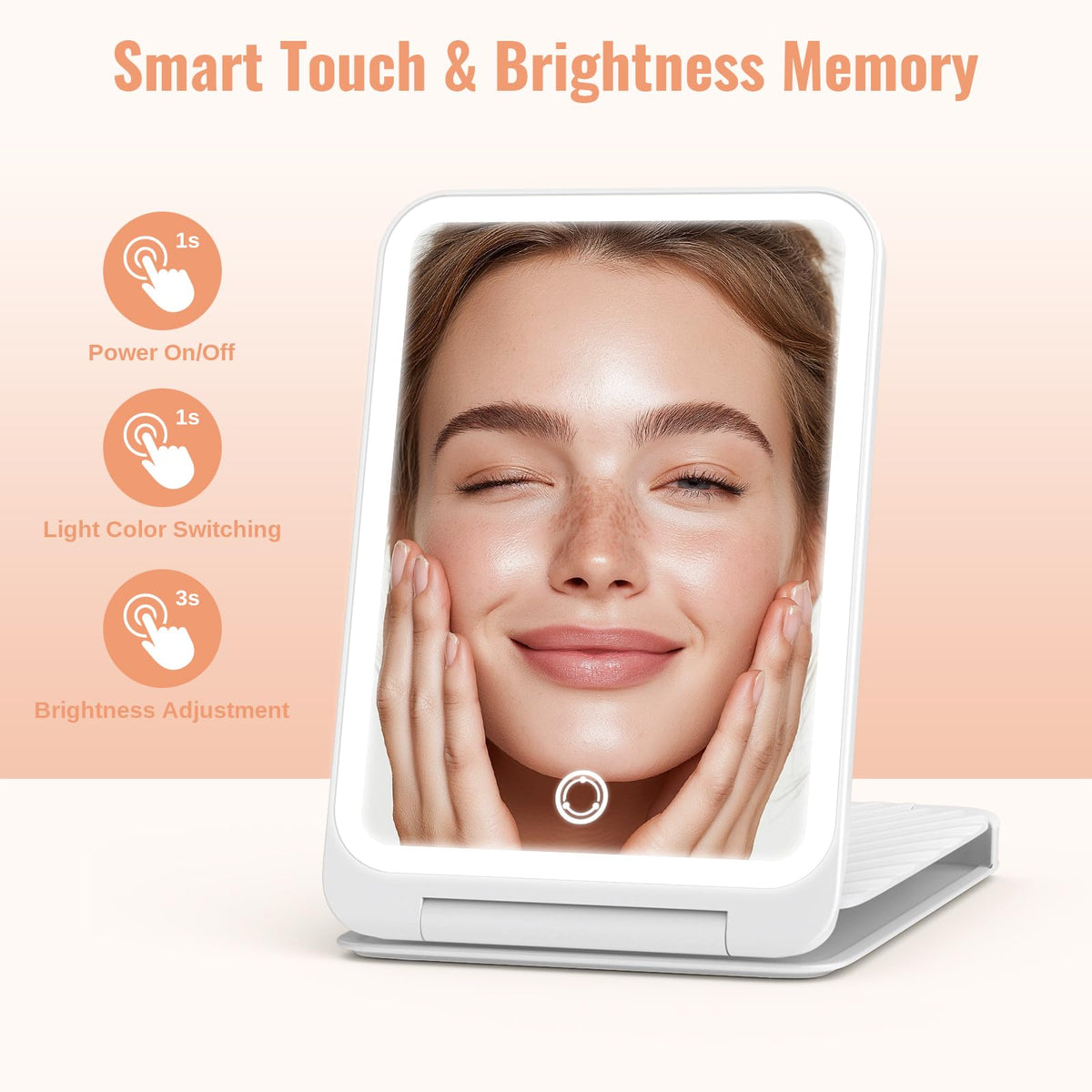 Travel Makeup Mirror with Lights Rechargeable 1X 3X - EASEHOLD Official Imagery - 4