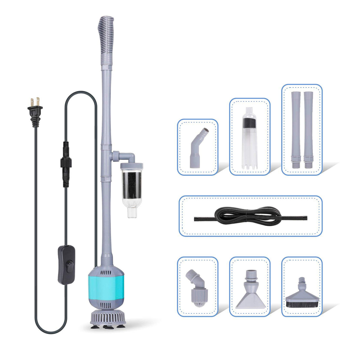 hygger 360GPH Electric Aquarium Gravel Cleaner 5 in 1 - hygger Official Imagery - 1
