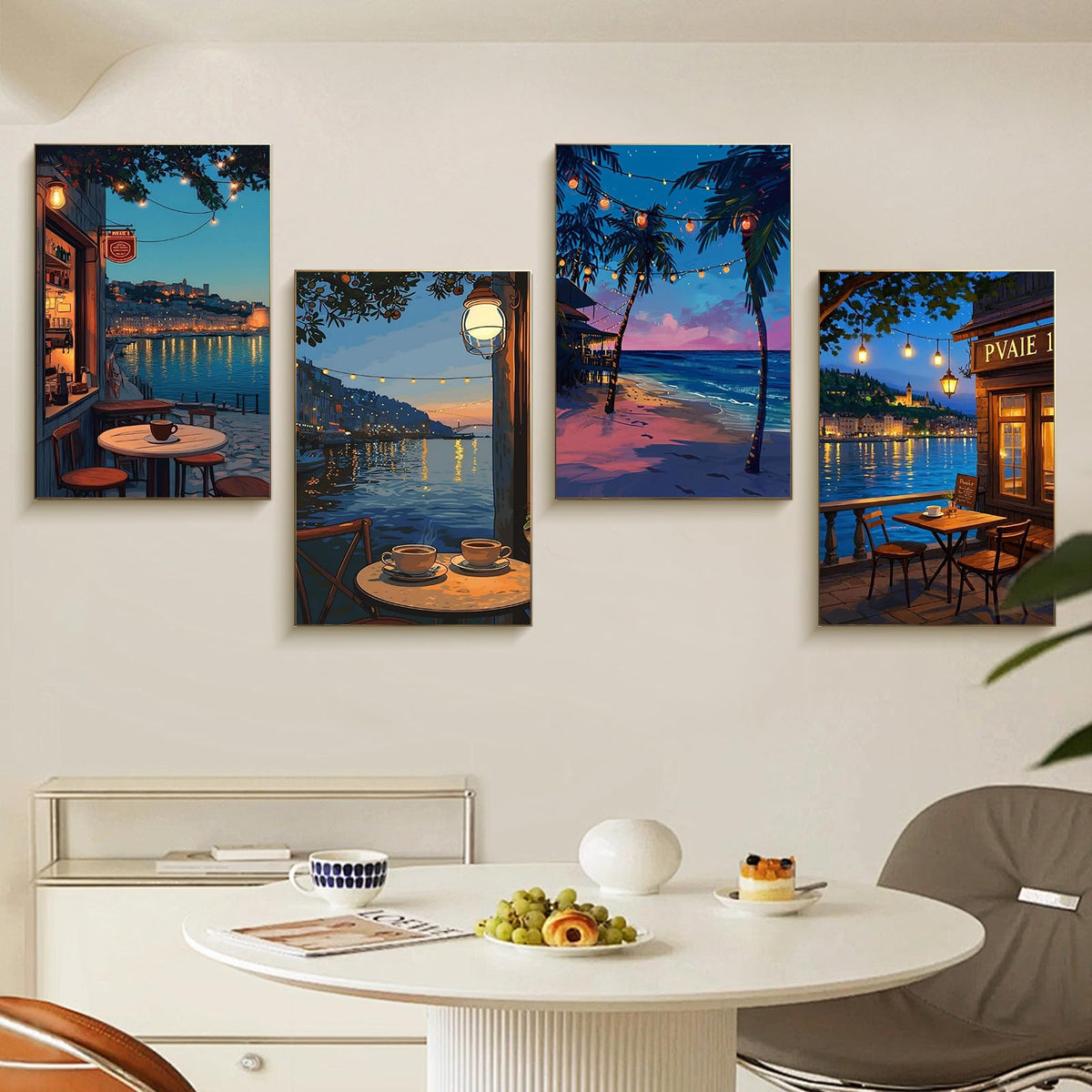 4 Pack Framed Paint by Numbers Kit for Adults Coffee with - Fountor Official Imagery - 3
