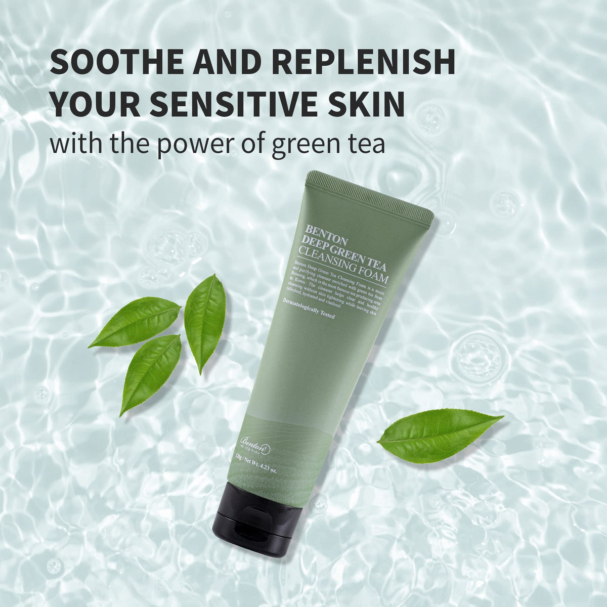 BENTON Deep Green Tea Natural Face Wash - BENTON Official Product Imagery - 3