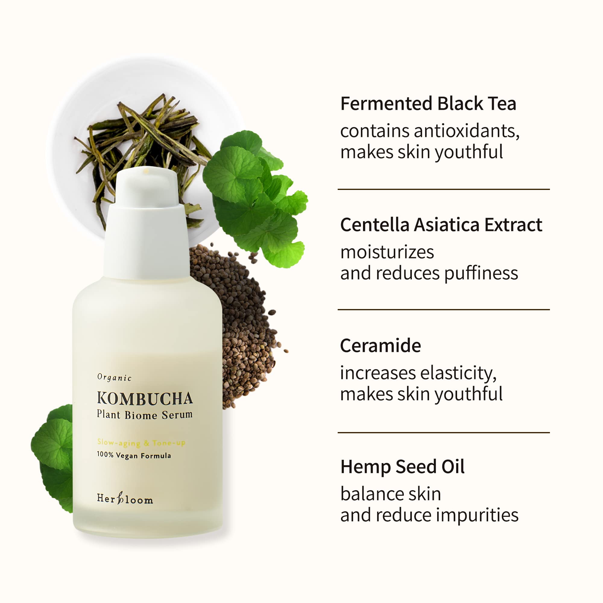 Herbloom Organic Kombucha Biome Serum - Deep Moisturizing and Hydrating Serum - herbloom Official Product View 4