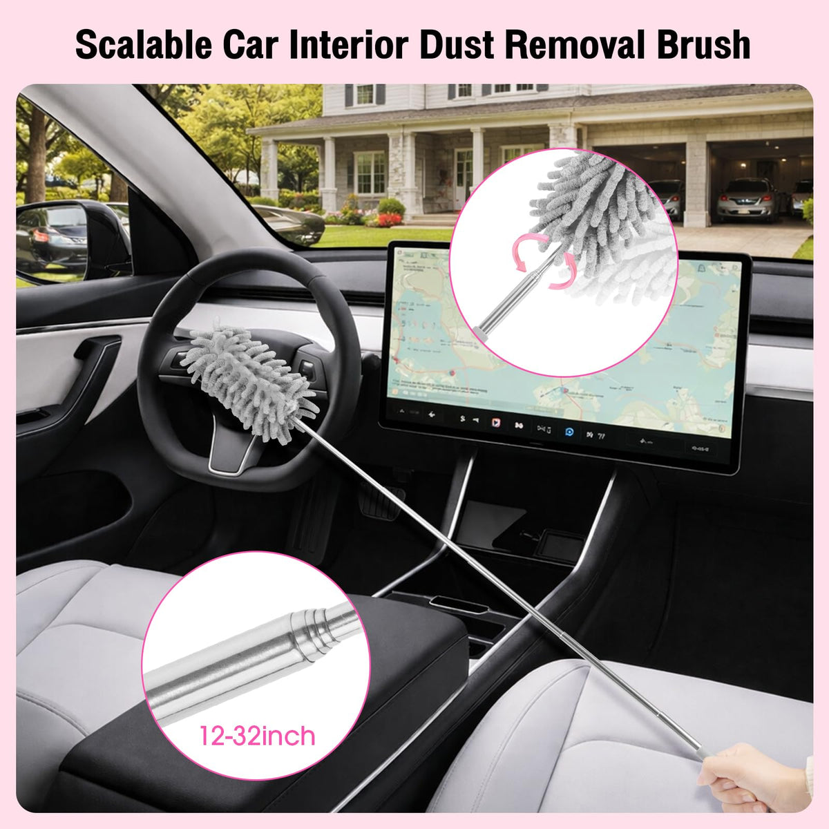 Pink Car Cleaning Kit 25Pcs Detailing Kit Interior with 4 in - vioview Official Imagery - 7