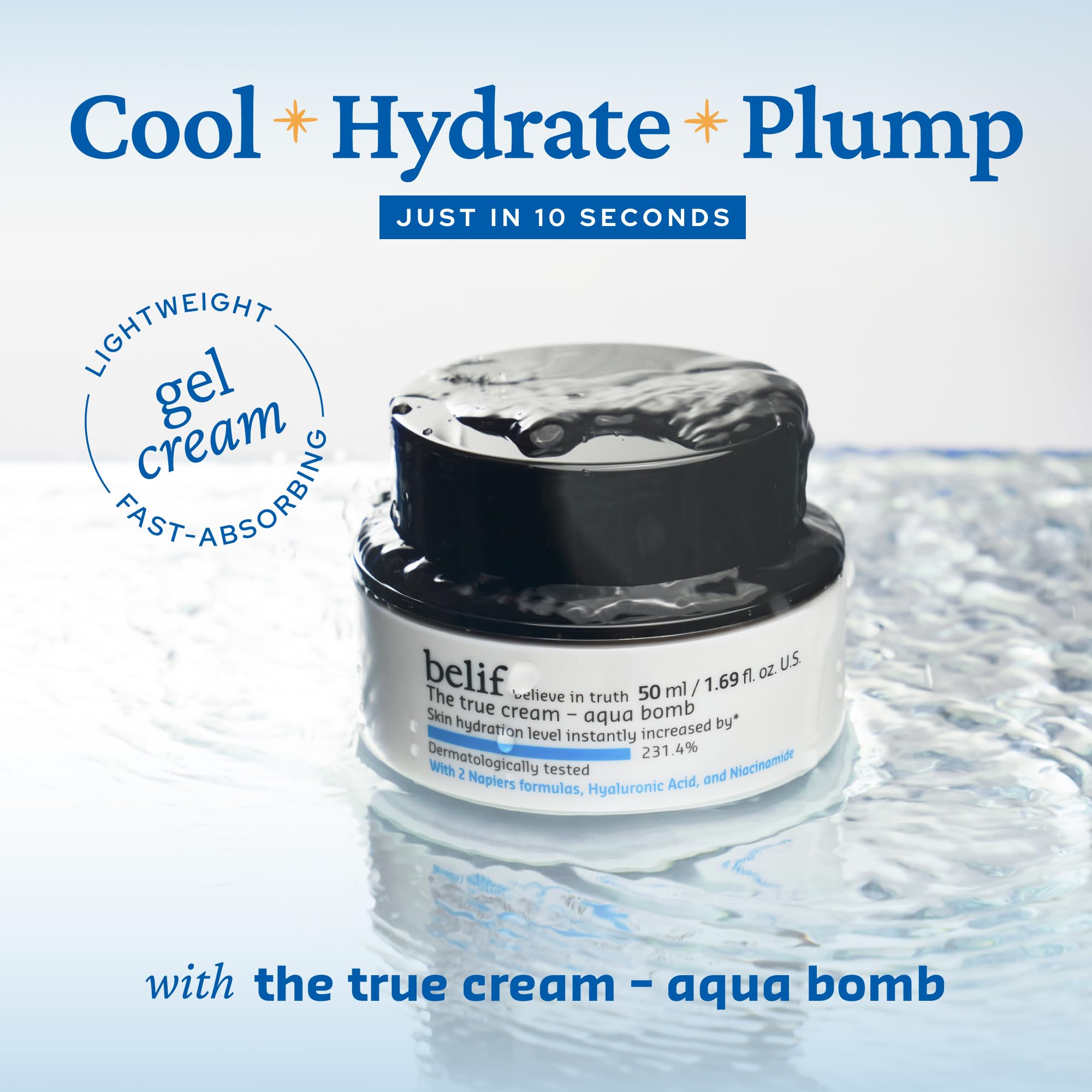 belif Aqua Bomb – Daily Niacinamide Hydrating Moisturizer, Lightweight Plumping - belif Official Product View 3