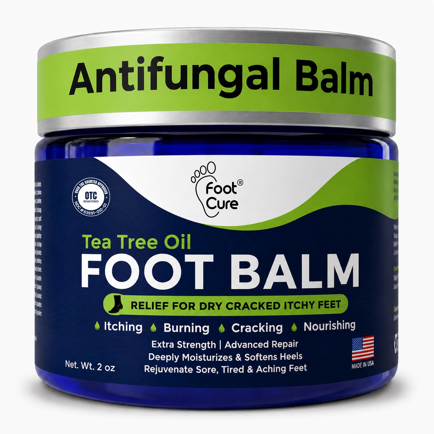 FOOT CURE Tea Tree Oil Foot Balm for Dry Cracked Heels