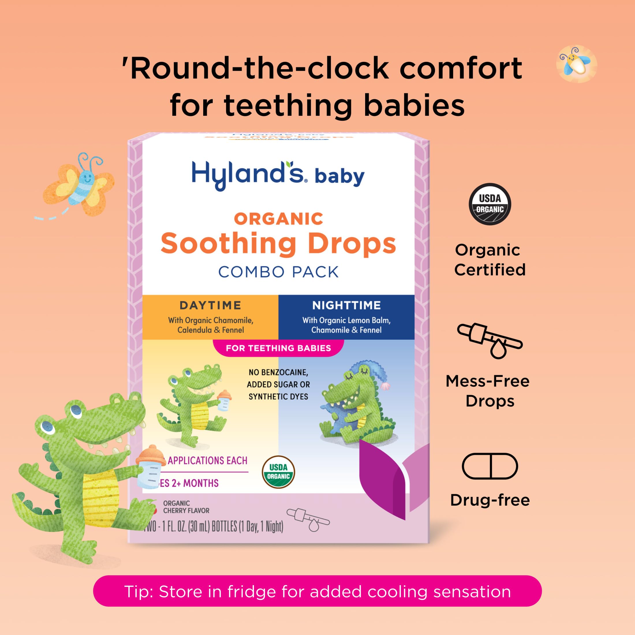 Hyland's Baby Organic Soothing Drops Day & Night 2-Pack