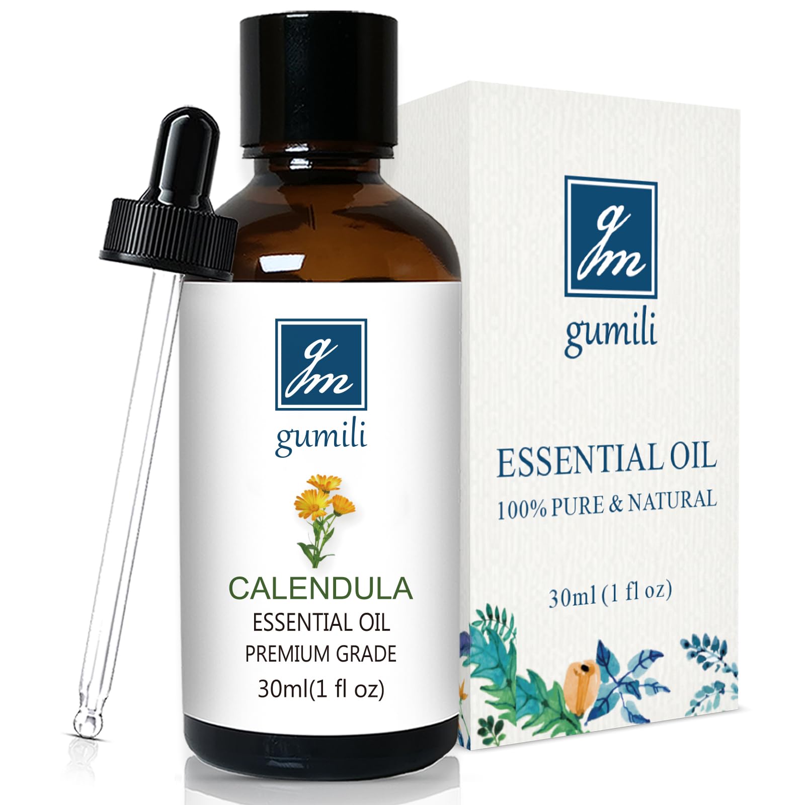 GM Gumili Calendula Essential Oil, Floral Perfume Oil for Women, - Product Imagery