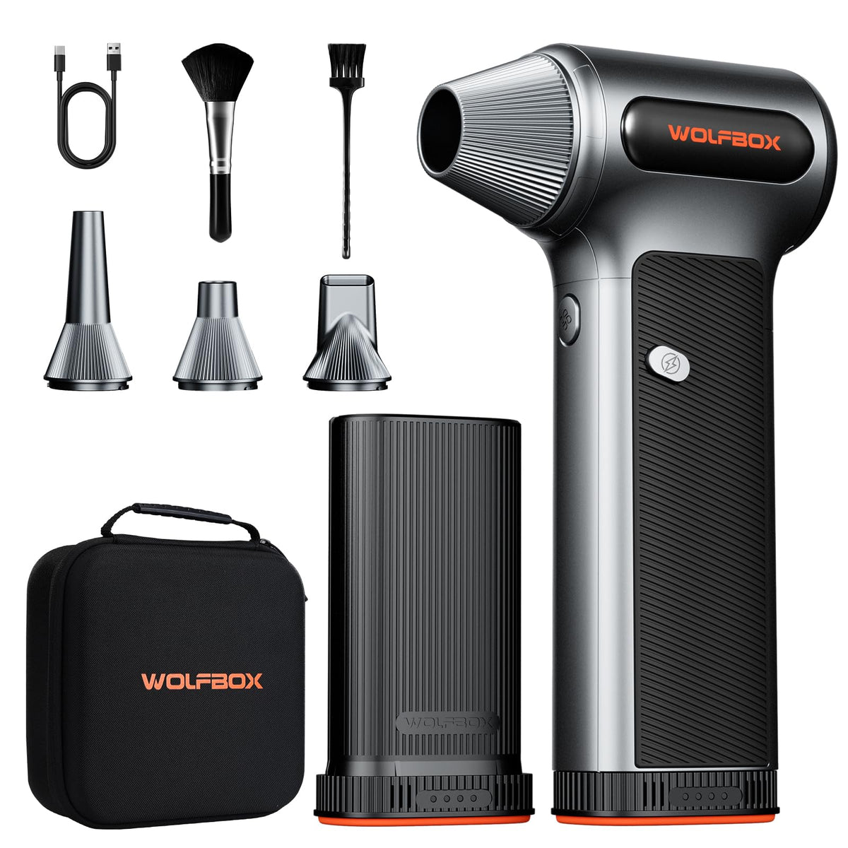 WOLFBOX MF200 2PK Compressed Air Duster 2 Swappable - WOLFBOX Official Imagery - 1