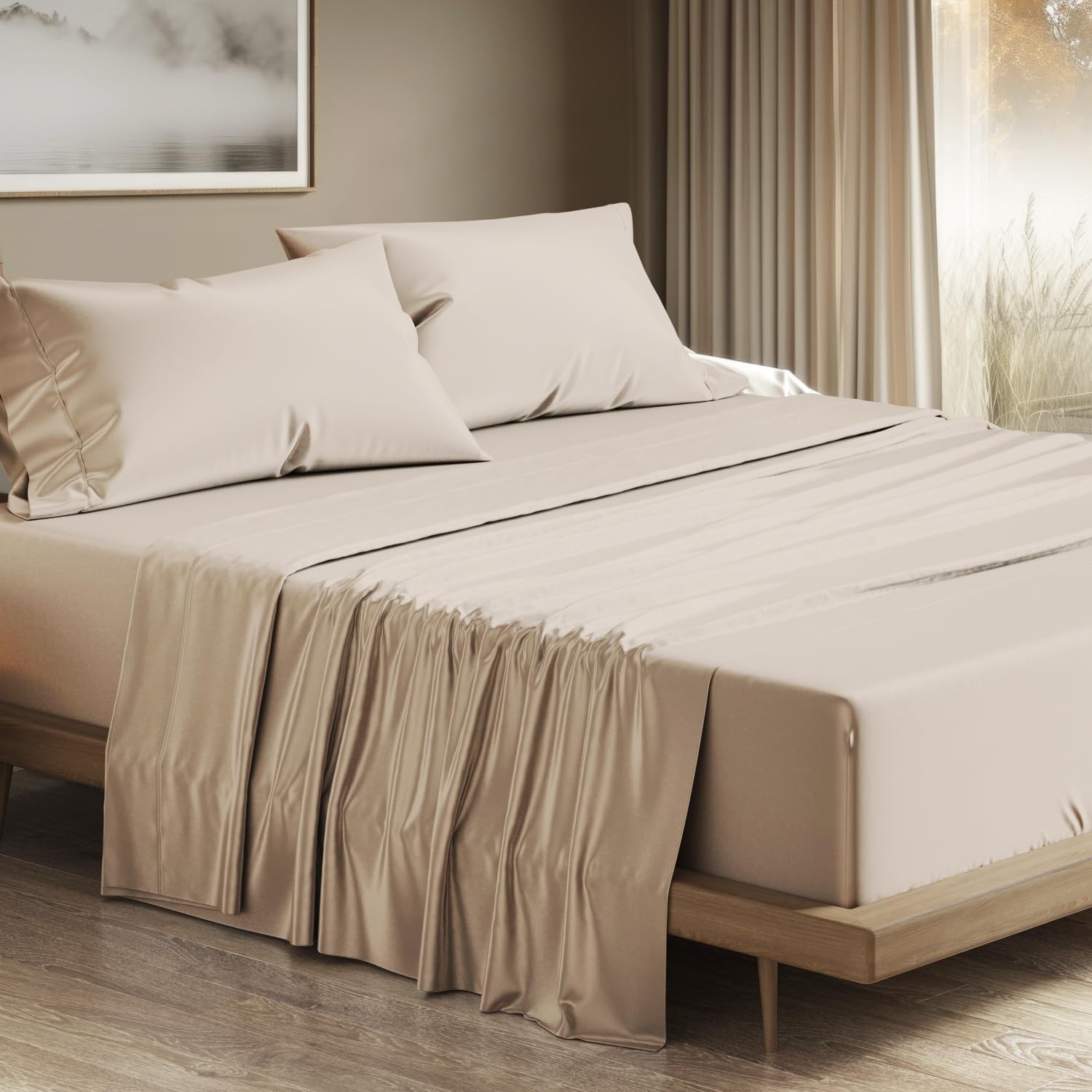 THREAD SPREAD 100% Egyptian Cotton Queen Sheets Set - 1200 - Product Imagery