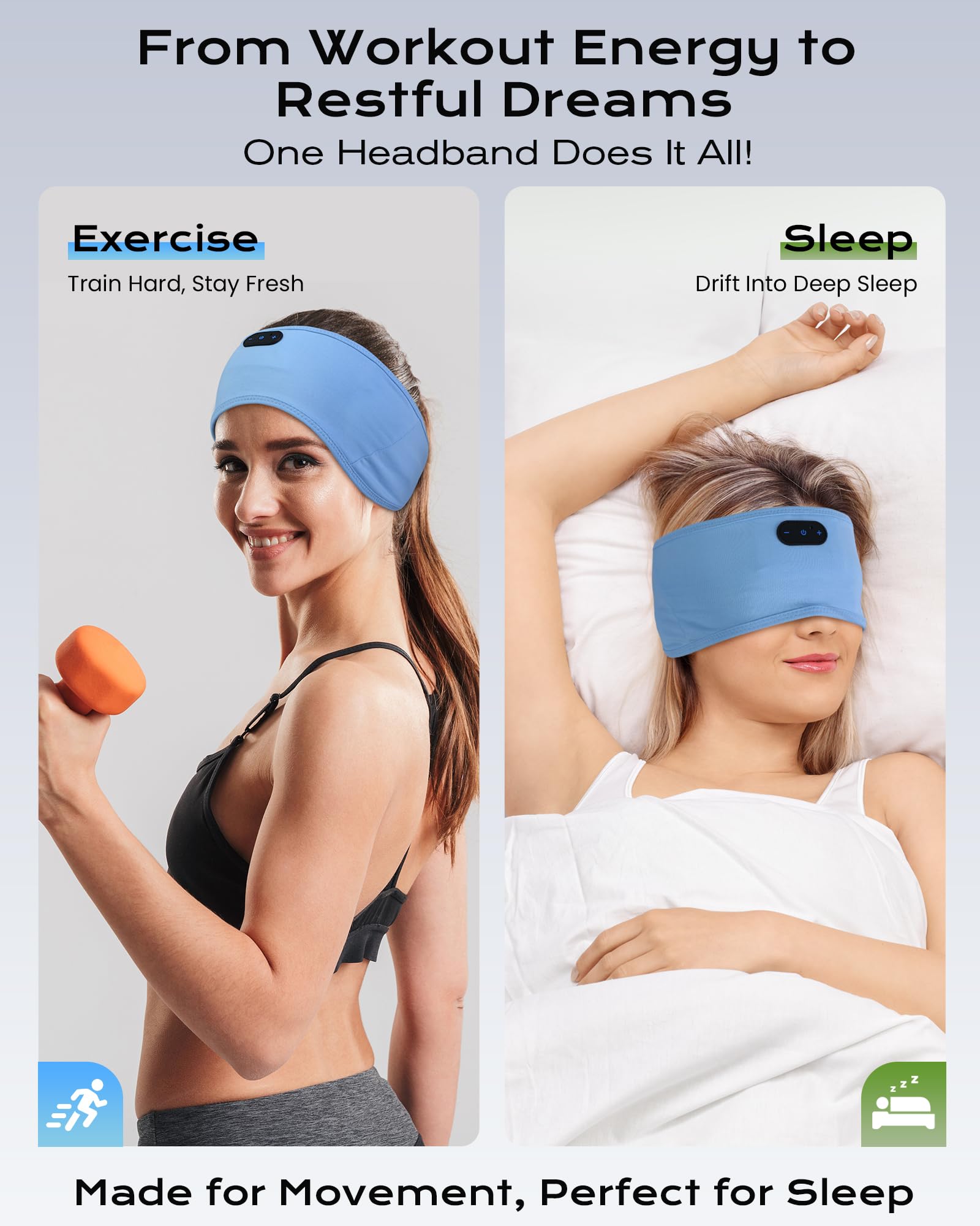MUSICOZY Sleep Headphones Bamboo Bluetooth Headband for Side Sleepers - MUSICOZY Official Product View 5
