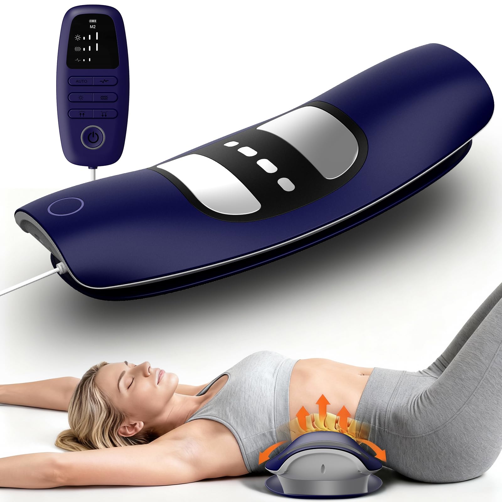 DRwiik Lower Back Massager with Traction,Heat,Electrotherapy and Vibration
