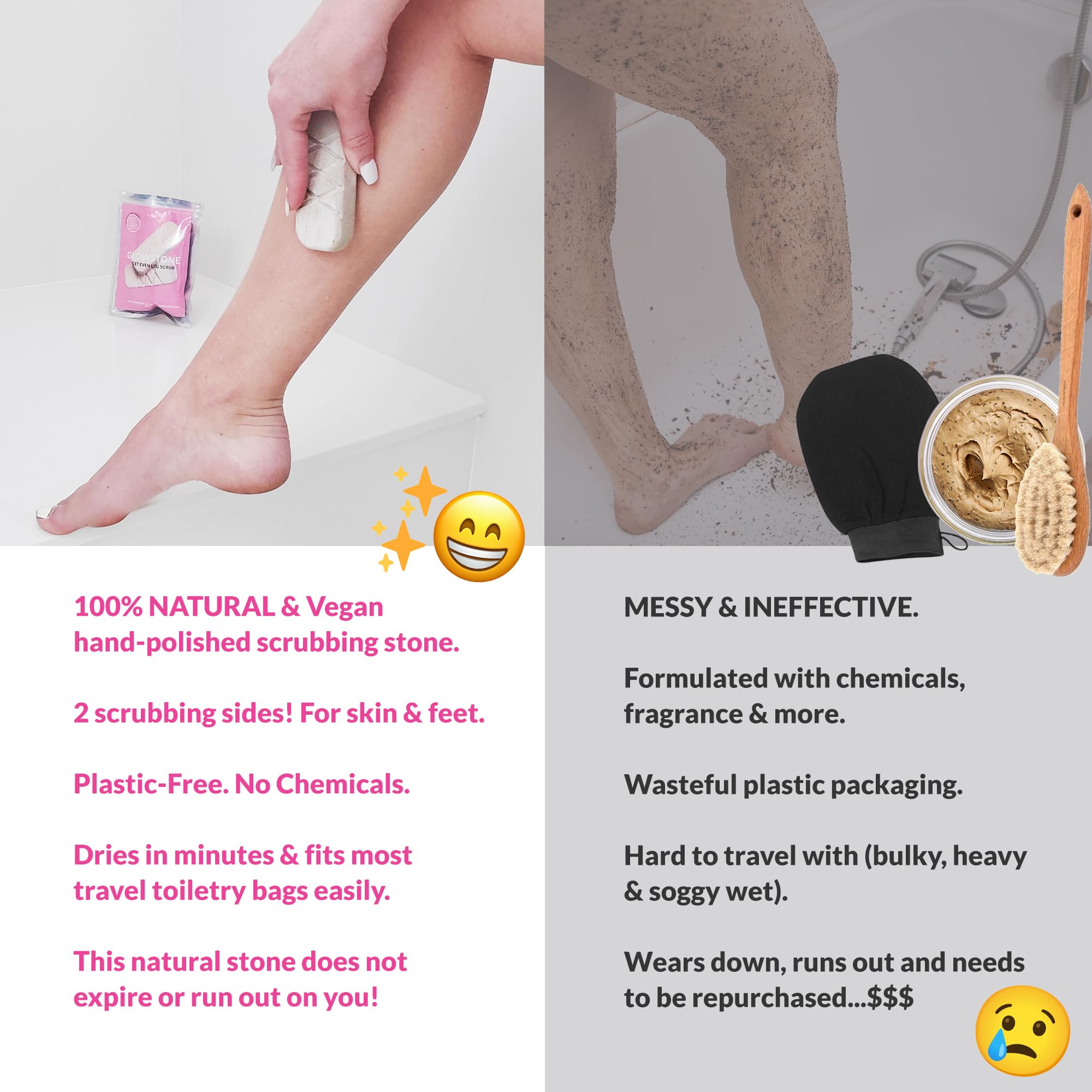 GLOWSTONE - GET EVEN LEG SCRUB GET EVEN LEG SCRUB - Stone Body Scrubber & Leg - GLOWSTONE - GET EVEN LEG SCRUB Official Product View 9