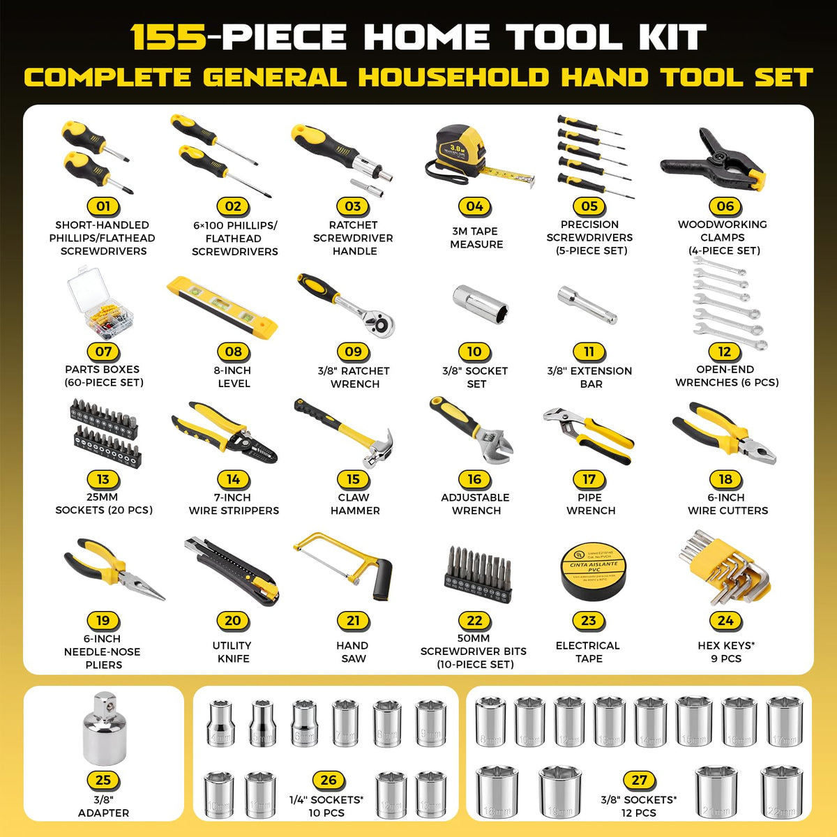 155PCS Household Tool Set with Toolbox Ratcheting - KELIN Official Imagery - 3