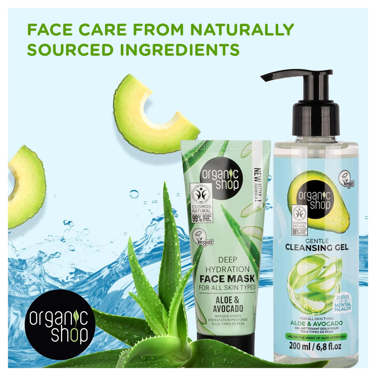 Organic Shop Face Care Set Gentle Cleansing Gel 200 ml Deep - Organic Shop Official Imagery - 3