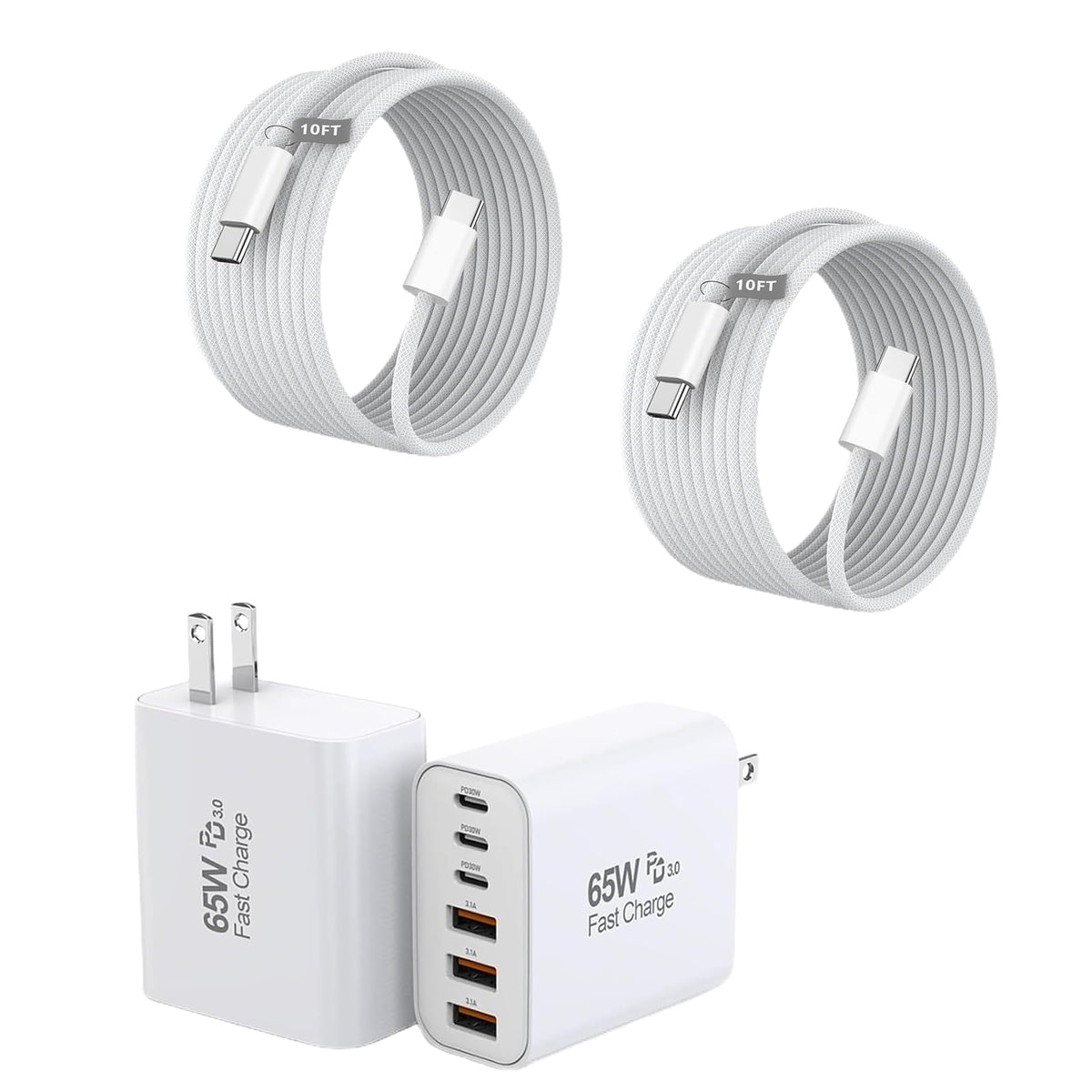 65W USB C Wall Charger Block 2Pack 6Port Fast Charging Block - Kruidvat Official Imagery - 1