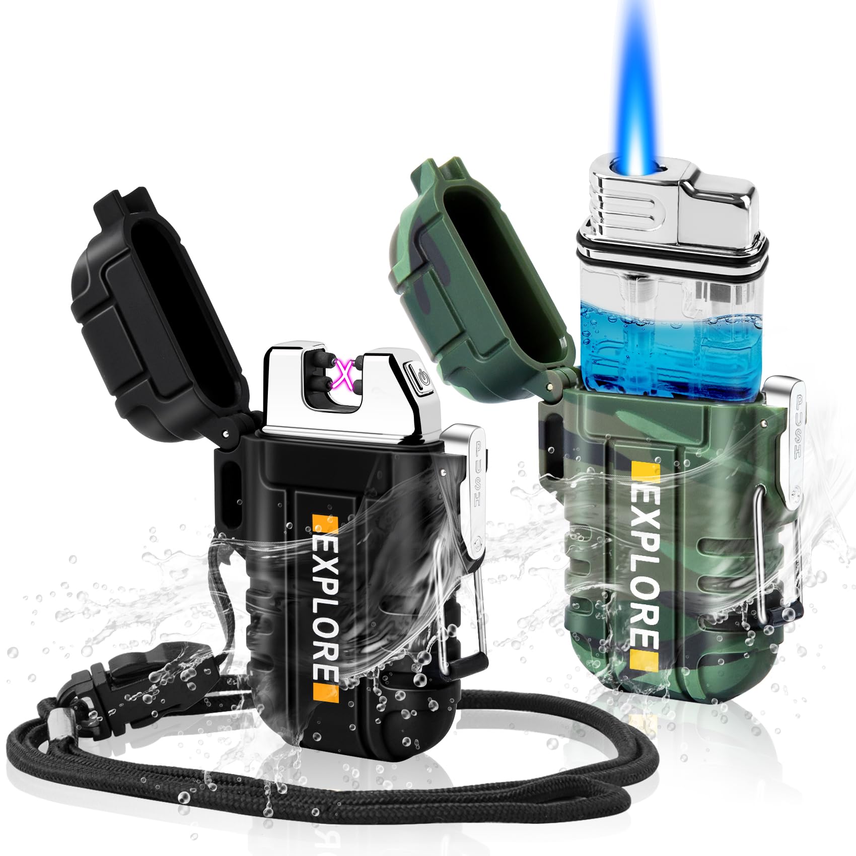 LcFun Electric Lighter Rechargeable Dual Arc Plasma Lighter Water by LcFun - Angle View 9