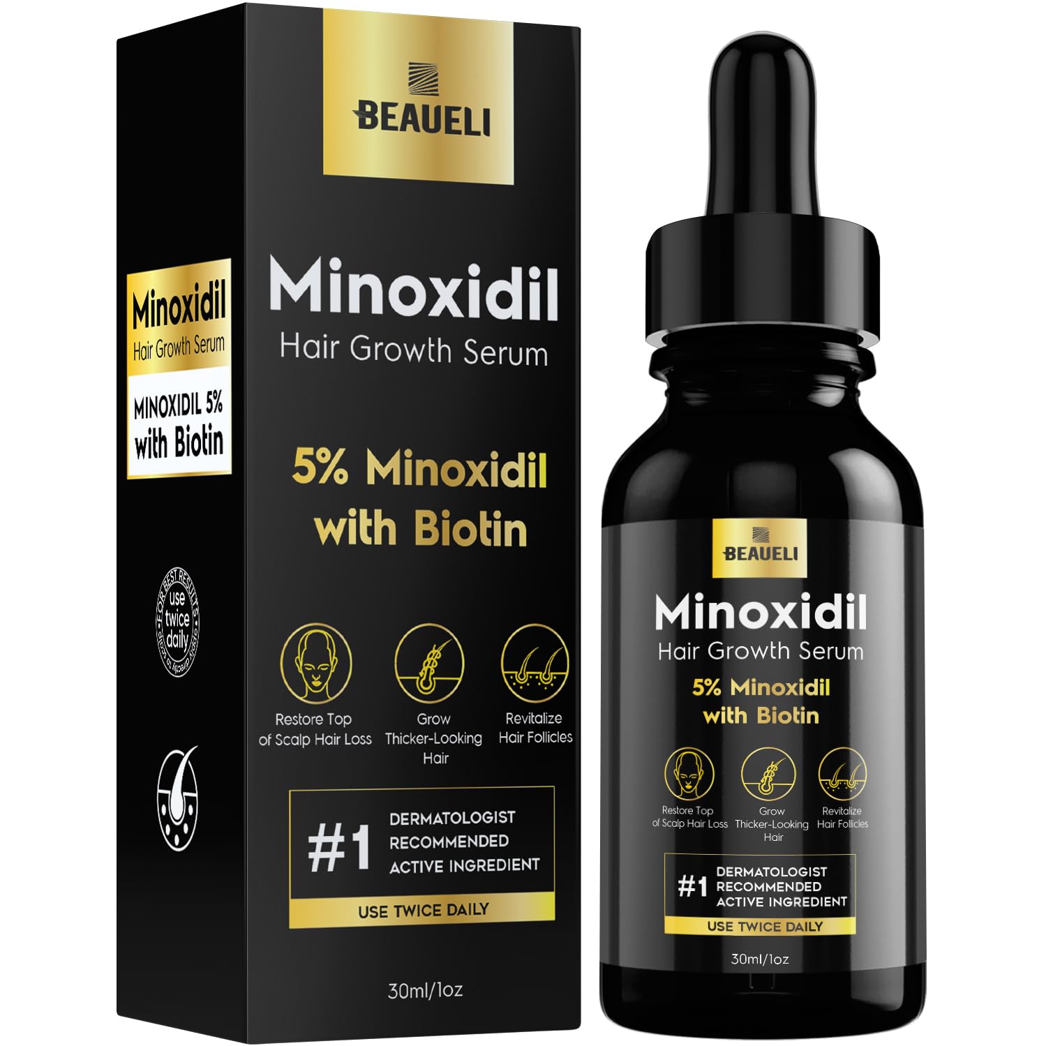 beaueli 5% Minoxidil Hair Growth Serum, Beard Growth Oil - beaueli Official Product View 2
