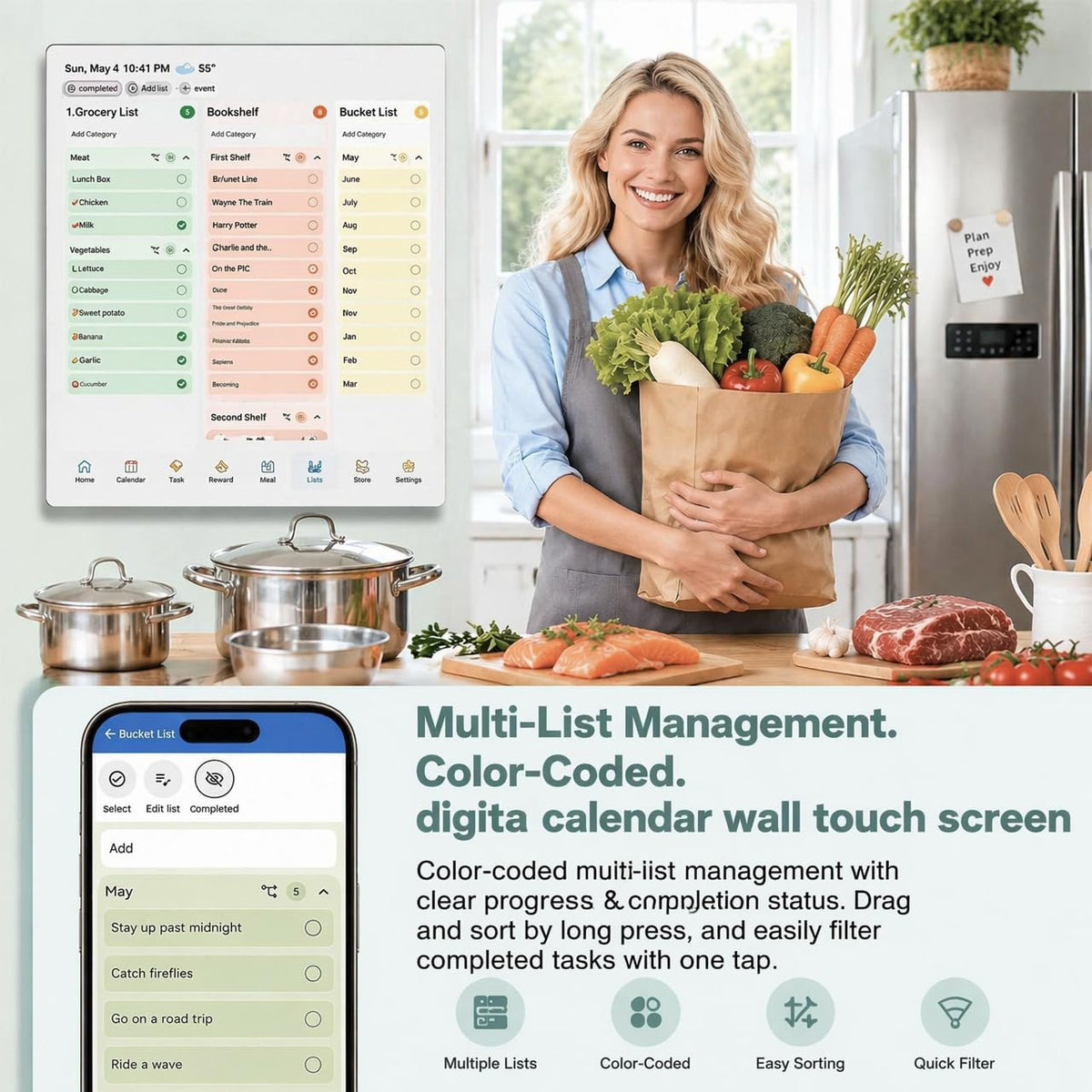 Digital Calendar Wall Planner 10 1 Inch Touch Screen WiFi - Annalivkg Official Imagery - 7