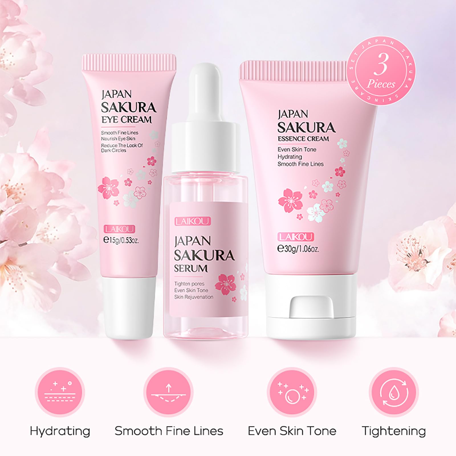LAIKOU Skin Care Set JAPAN SAKURA Beauty Gift Sets Skin Care Kit - LAIKOU