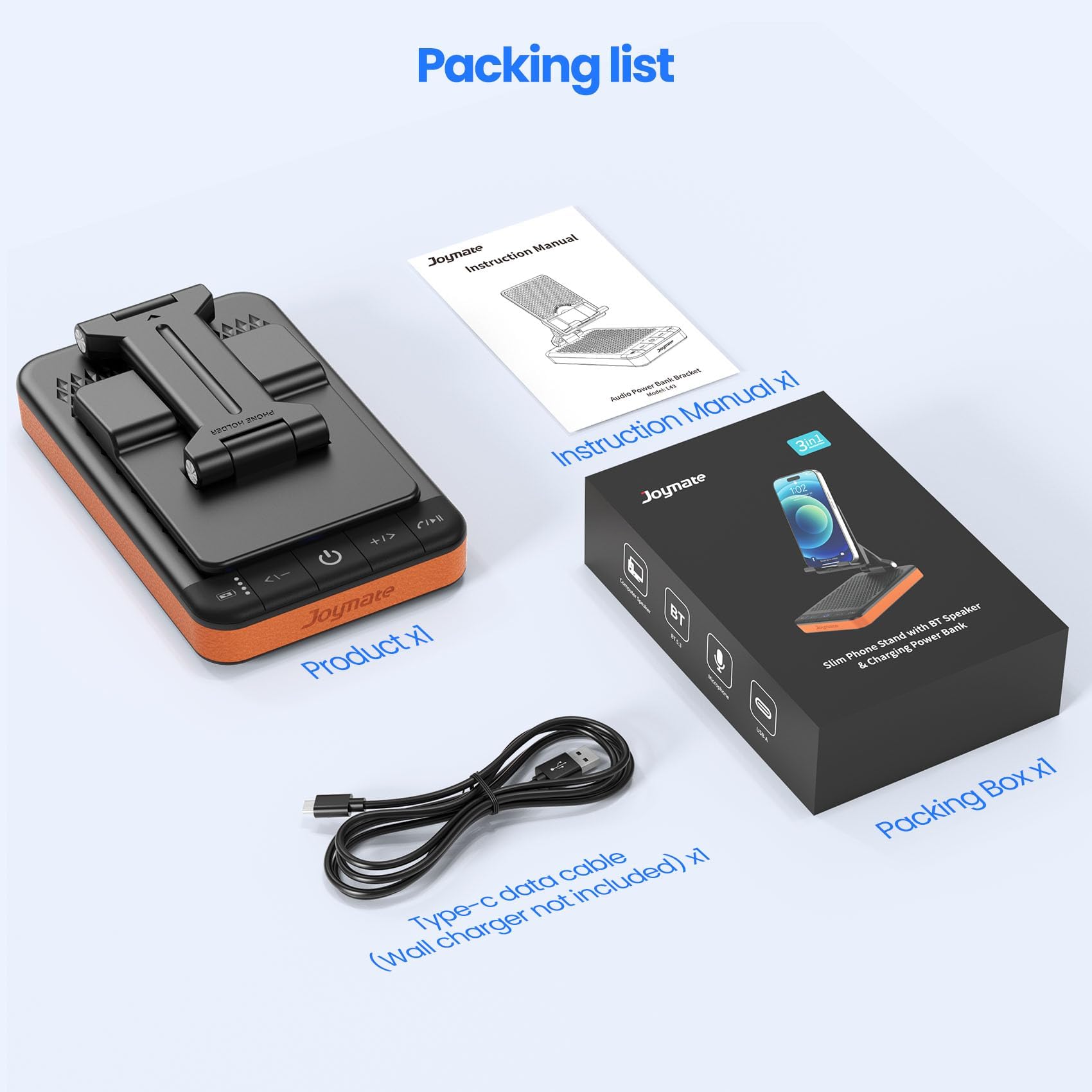 Joymate Portable Charging Phone Stand with 2 Speakers, Gift for Men Wo - View 8