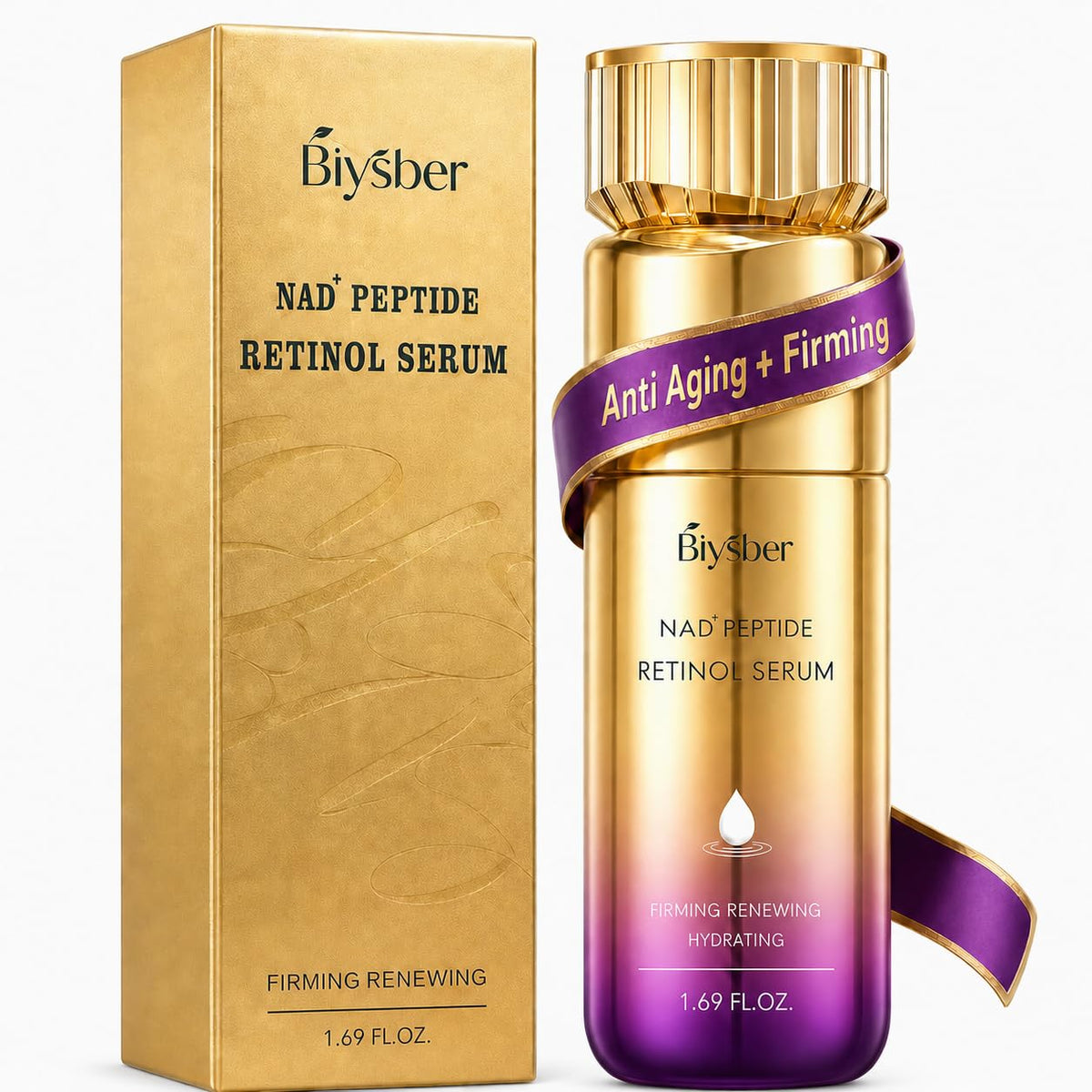Retinol Serum for Face Neck with Peptide NAD Firming - BIYSBER Official Imagery - 2