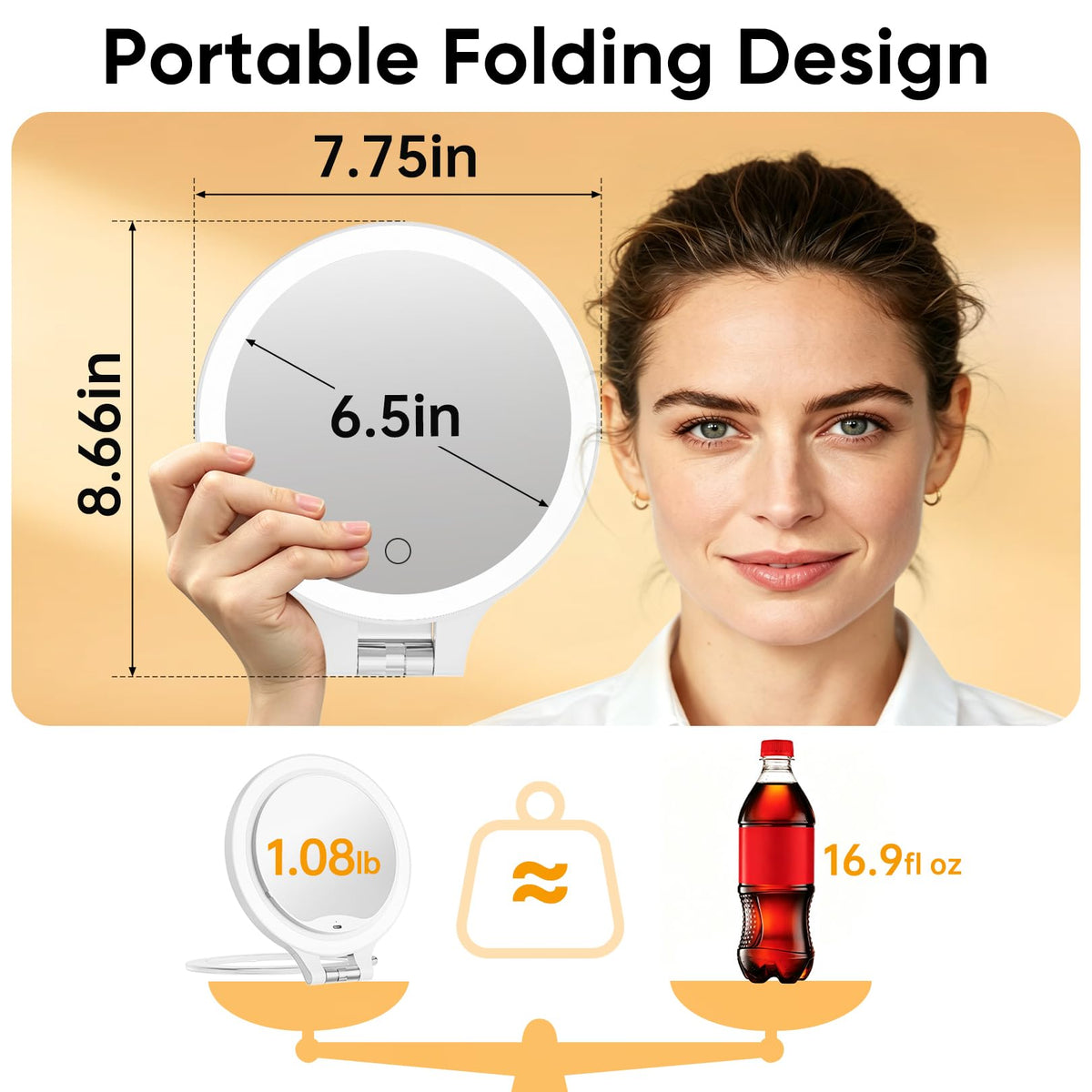 Travel 30X 1X Magnifying Mirror with Light Double Sided - FASCINATE Official Imagery - 3