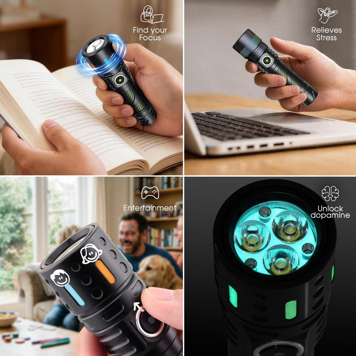 Hoxida Rechargeable Small Flashlight with Built in Fidget - Hoxida Official Imagery - 4