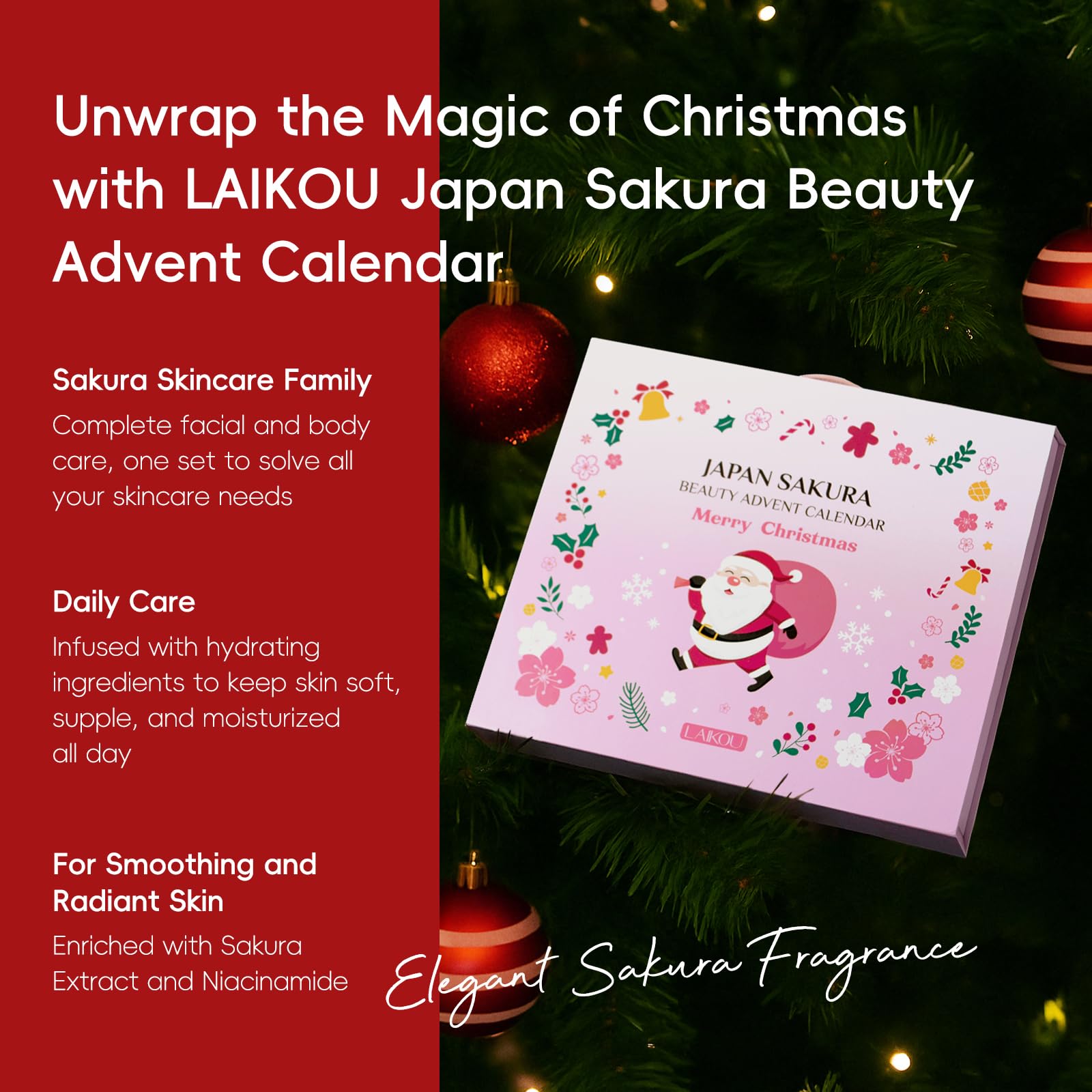 LAIKOU Japan Sakura Beauty Advent Calendar 2025, Christmas Gifts - LAIKOU
