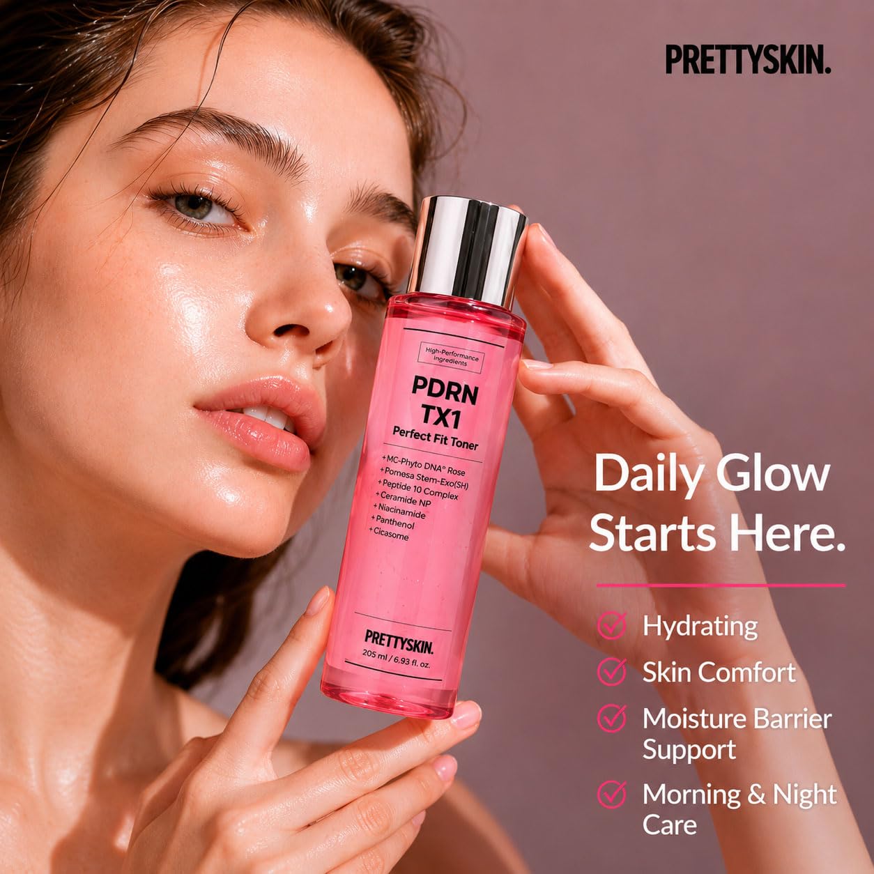 PRETTYSKIN Vegan Rose PDRN 2% Facial Toner 6.93 fl - PRETTYSKIN