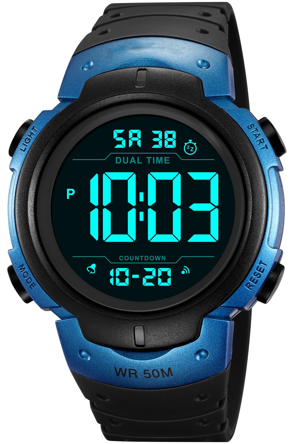 PASOY Men's Simple Outdoor Sports Digital Watch Waterproof Swim 50MM - View 7