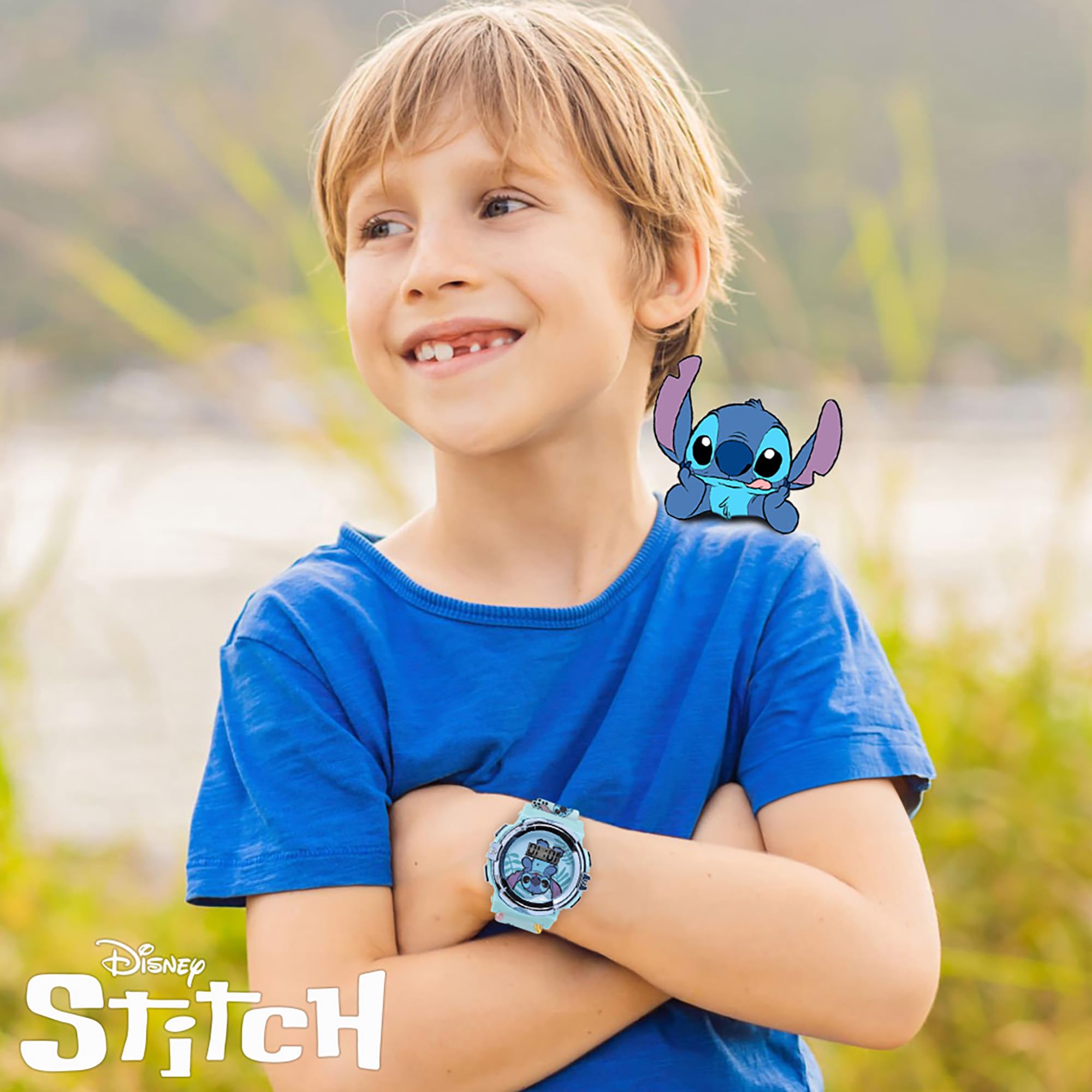 Accutime Disney Stitch Kids LCD Watch – Flashing Light-Up Dial, Digita - View 5