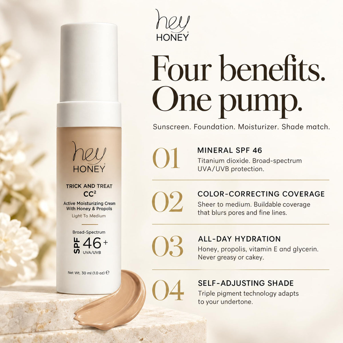 Hey Honey Trick and Treat Moisturizing CC Cream SPF 46 - Hey Honey Official Imagery - 5