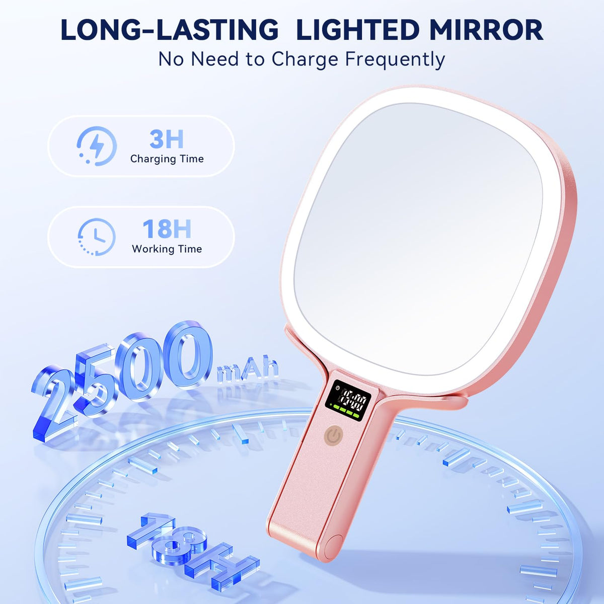 Auxmir 30X 1X Travel Makeup Mirror with Lights LED Display - Auxmir Official Imagery - 8