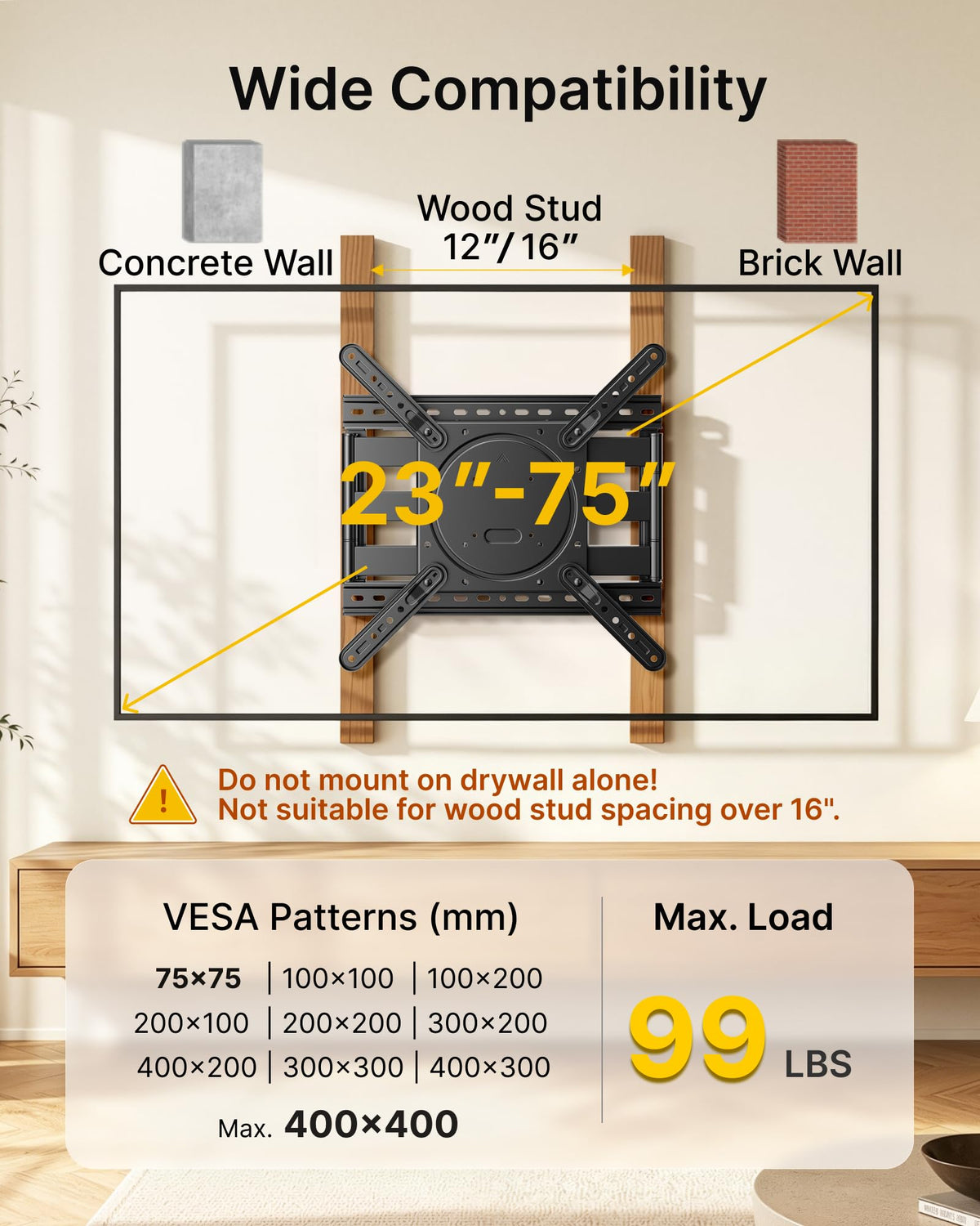 monTEK 1 5 Ultra Slim Full Motion TV Wall Mount for 23 75 - monTEK Official Imagery - 3