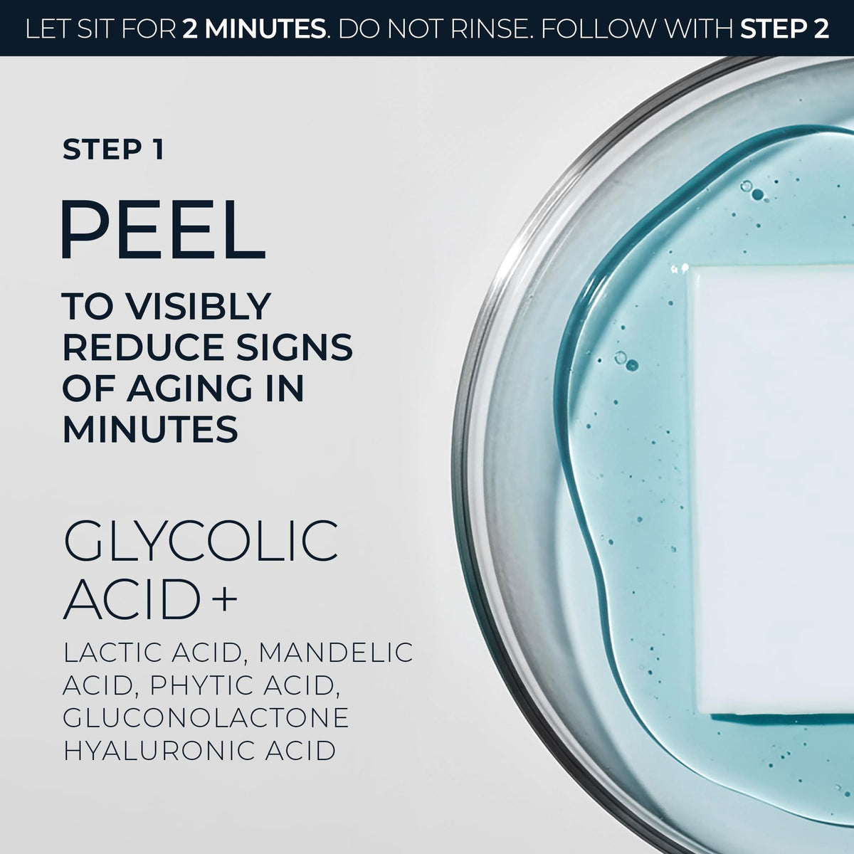 RoC Retinol Correxion line smoothing 2-step facial peel pads laid out on a white background.