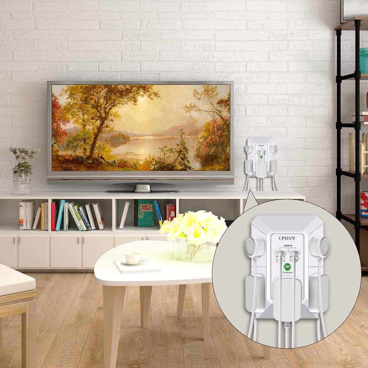 Surge Protector, QINLIANF 5 Outlet Extender with 4 USB Ports by QINLIANF - Angle View 4