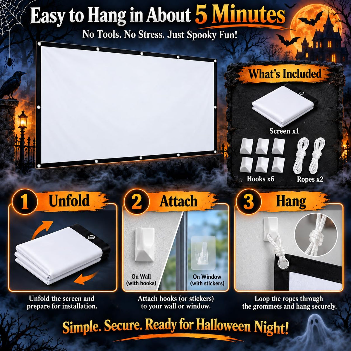 Rear Projection Screen 150 Inch Foldable Double Sided - HOIN Official Imagery - 5