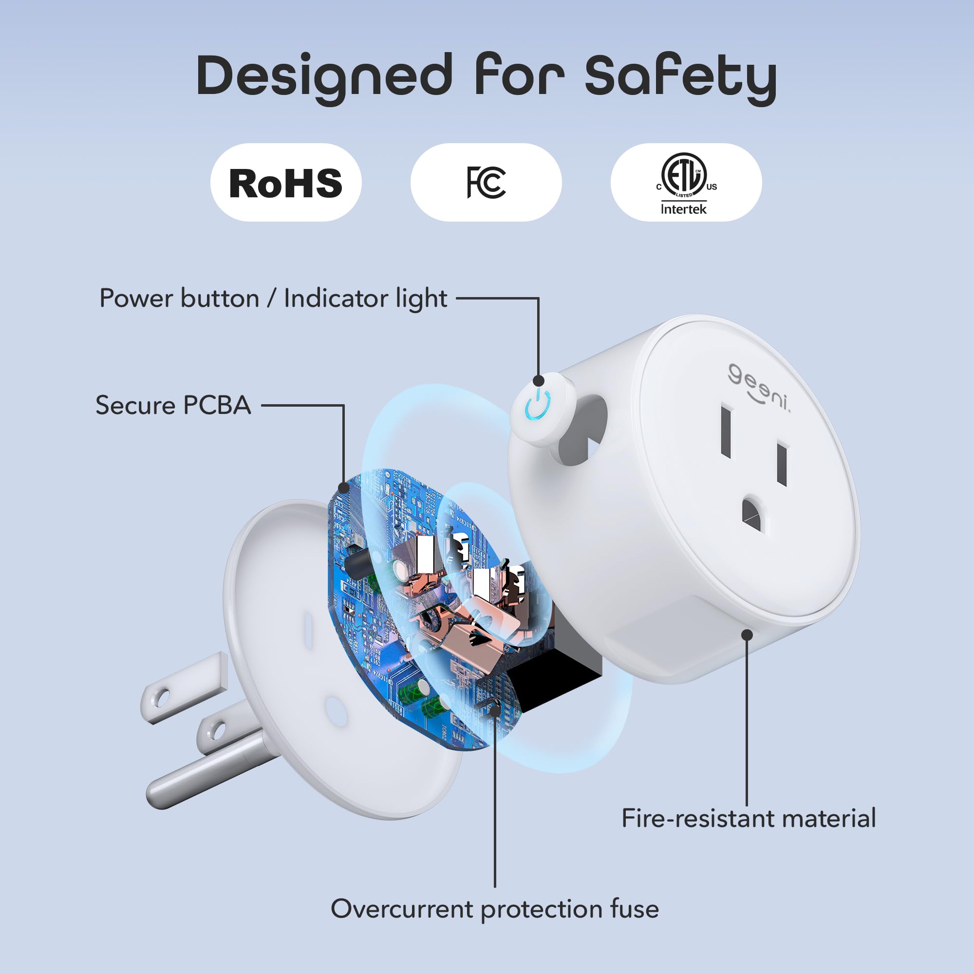 Geeni Dot Plug, 2.4 GHz Wi-Fi, Fire-Resistant, Schedule & Timer, - Geeni Official Product View 5