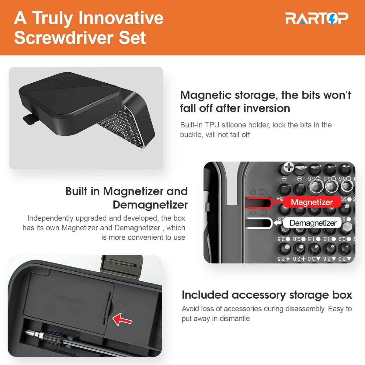 Precision Screwdriver Set 130 in 1 Mini Screwdriver Set Tool - RARTOP Official Imagery - 6
