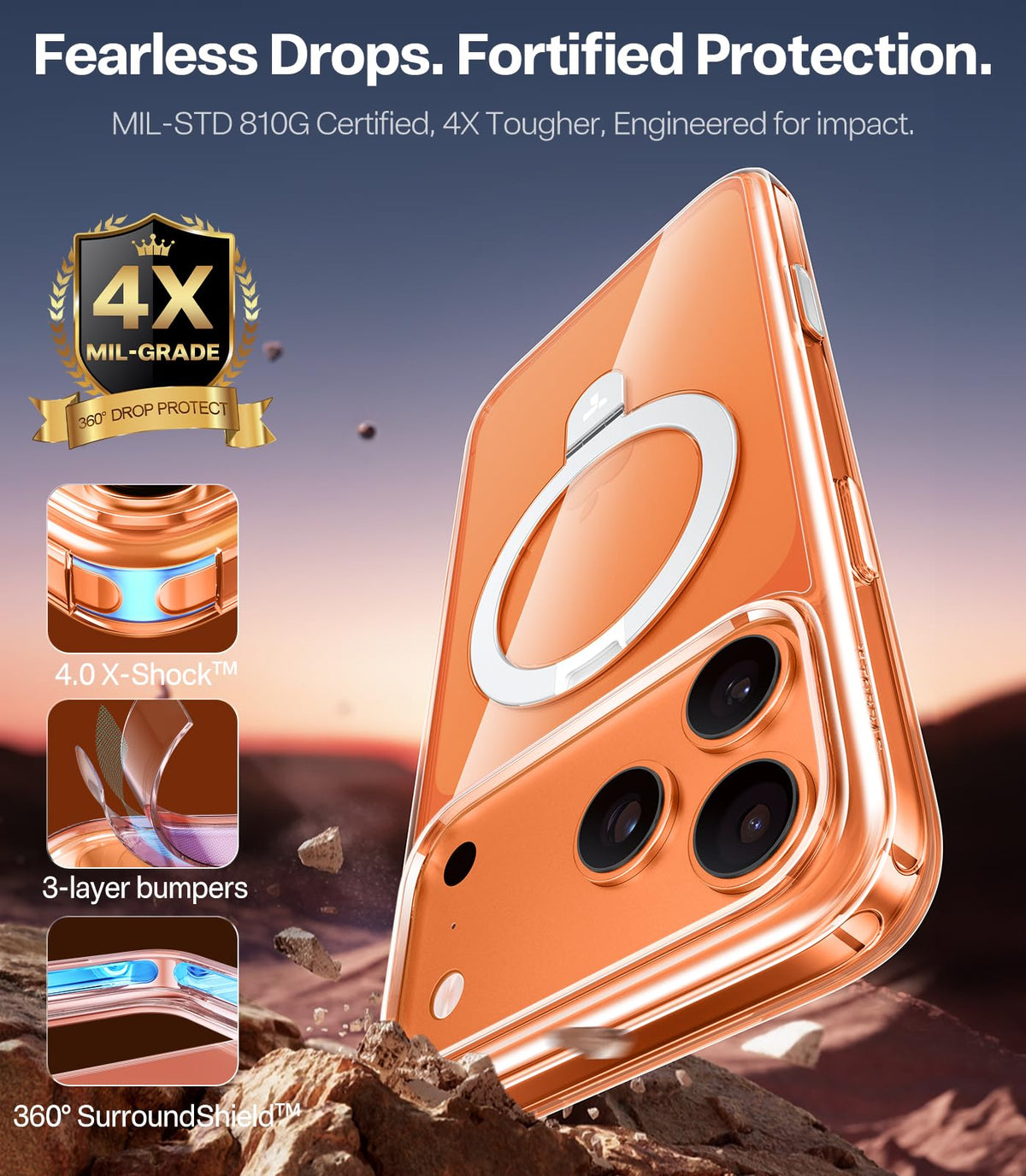 TORRAS for iPhone 17 Pro Case Clear Magnetic Stand Fit for - Premium Selection Official Imagery - 6