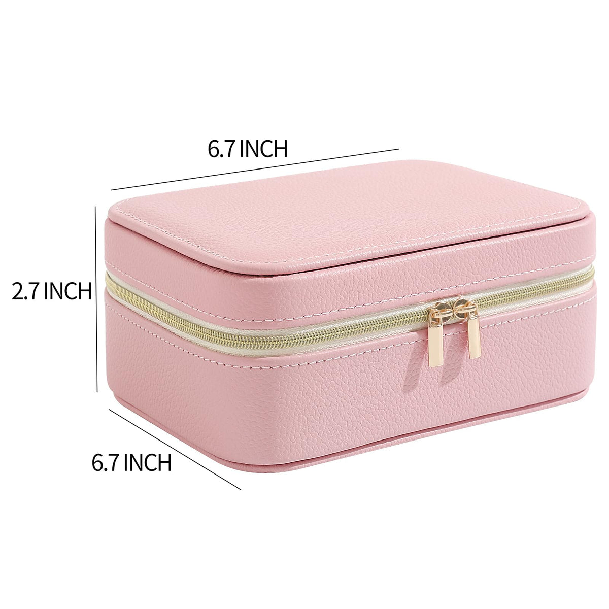 Genuine Leather Travel Jewelry Organizer Case with 6 Zipper - NGVRC Official Imagery - 3