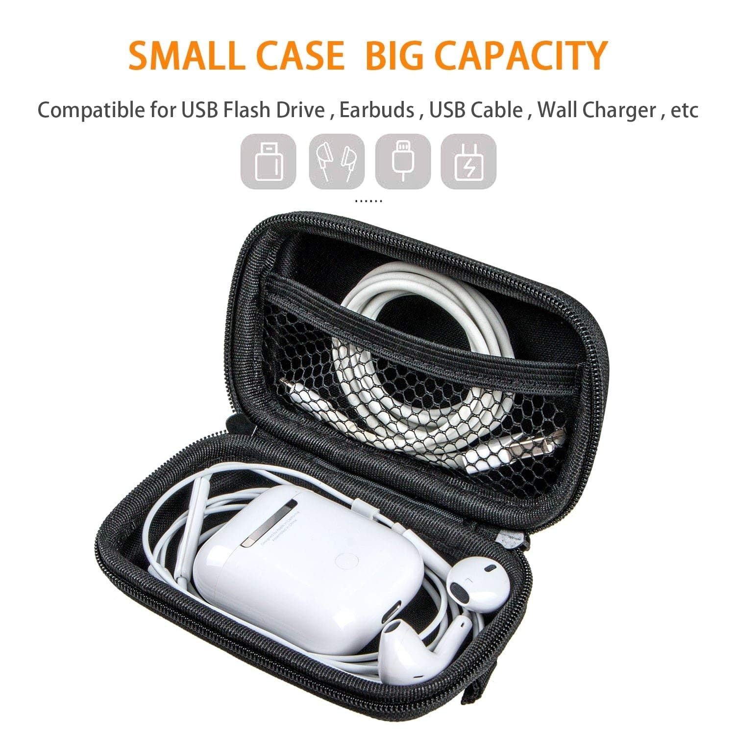 GLCON Silver Small EVA Electronic Carrying Case, Hard Shell Zipper Pouch - GLCON Official Product View 2