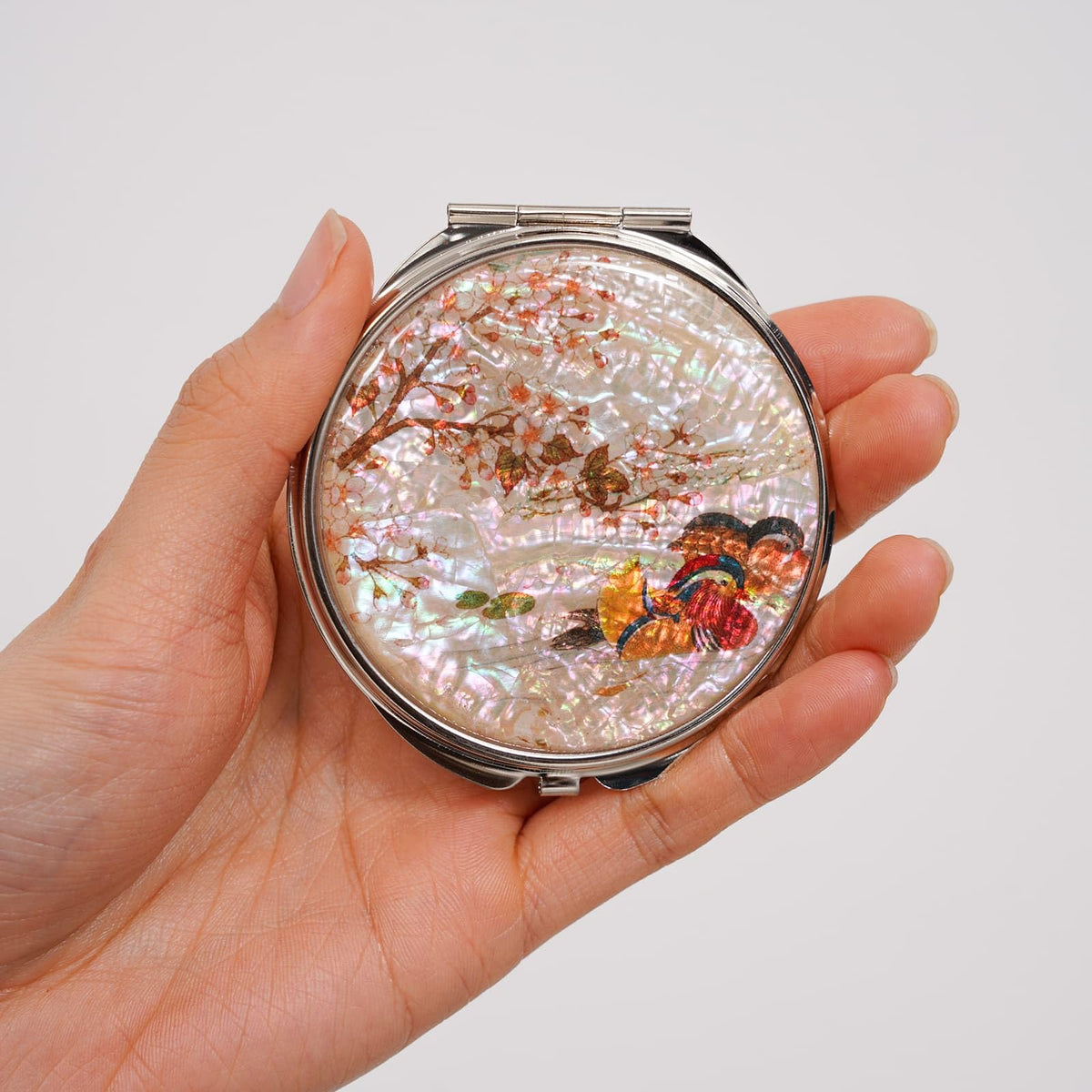 Mother of Pearl Compact Mirror Dual Magnification Gift for - February Mountain Official Imagery - 6