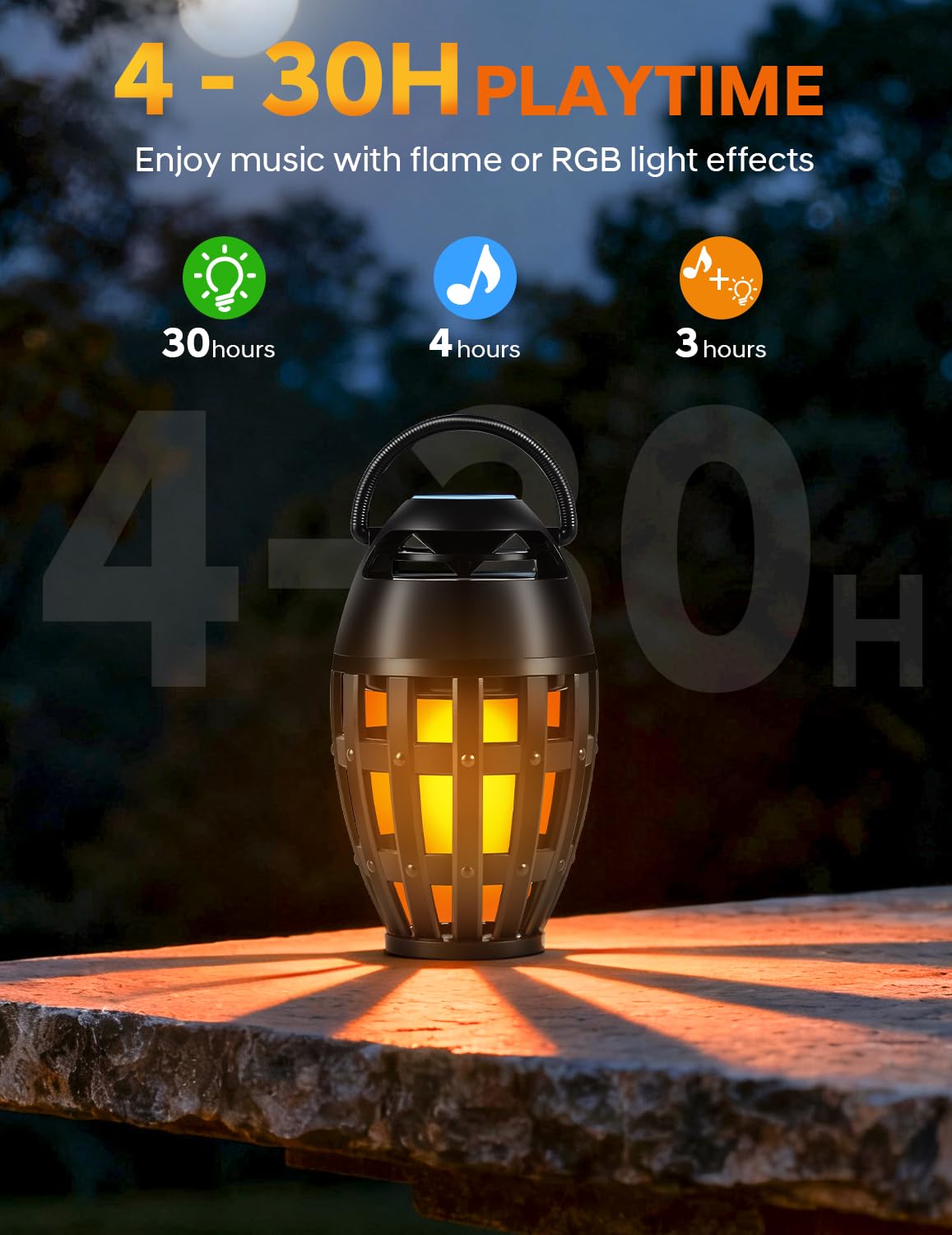 Dehikewell Outdoor Bluetooth Speakers with LED Flame Effect & Color Ch - View 7