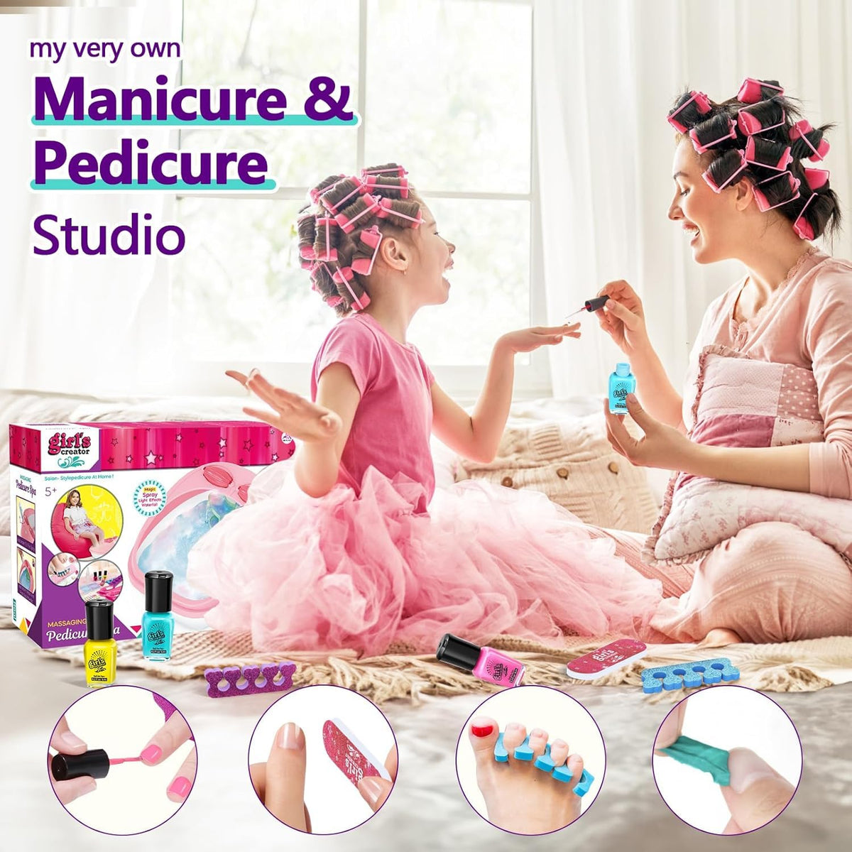 Kids Foot Spa Kit for Girls Ages 6 12 Nail Art Set Birthday - Yoloflix Official Imagery - 6