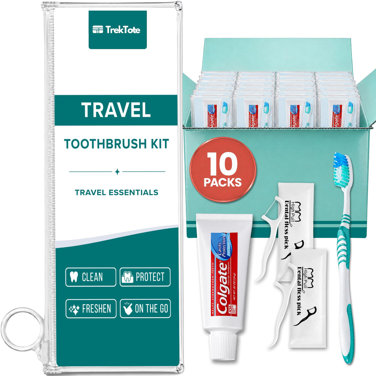 Bulk Toothbrushes and Toothpaste Kits Floss Picks Oral - TREKTOTE Official Imagery - 1