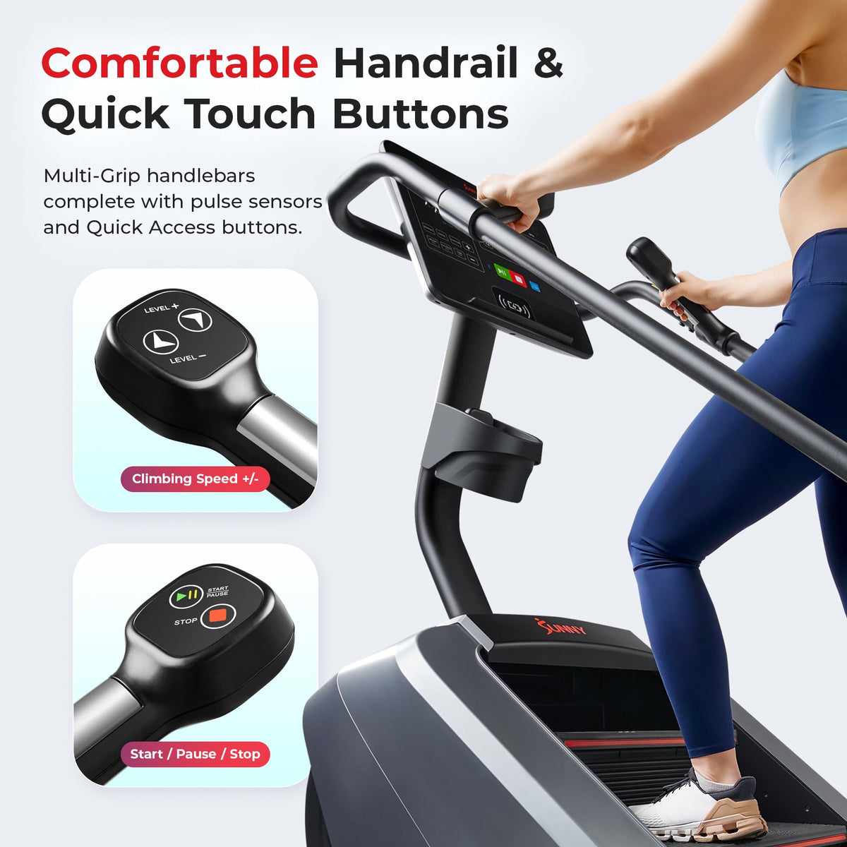 Sunny Health Fitness Smart Commercial Grade Stepper Stair - Sunny Health & Fitness Official Imagery - 5